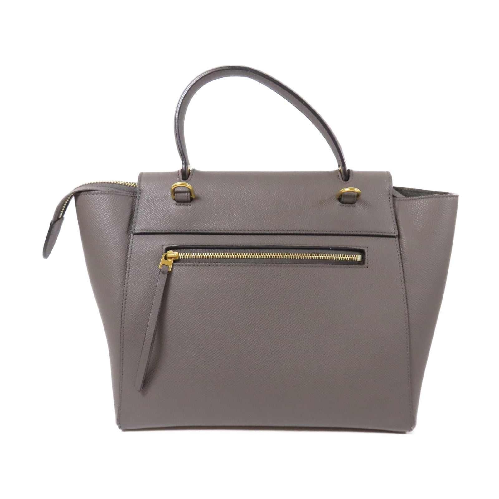 CELINE 牛皮皮革Micro Belt Bag金扣手挽肩背兩用袋灰色