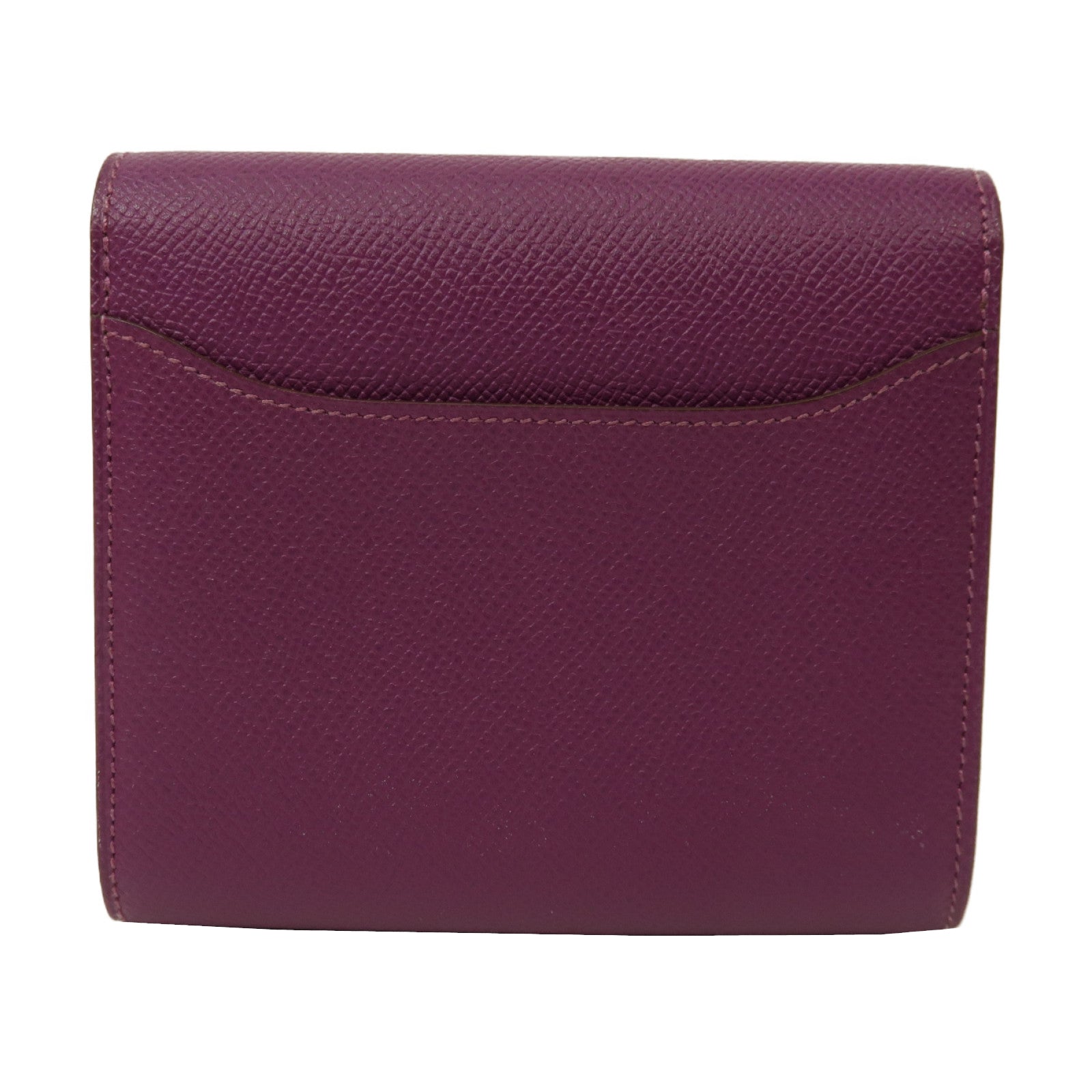 HERMES Epsom皮革Constance Wallet銀扣錢包Anemone/海葵紫色