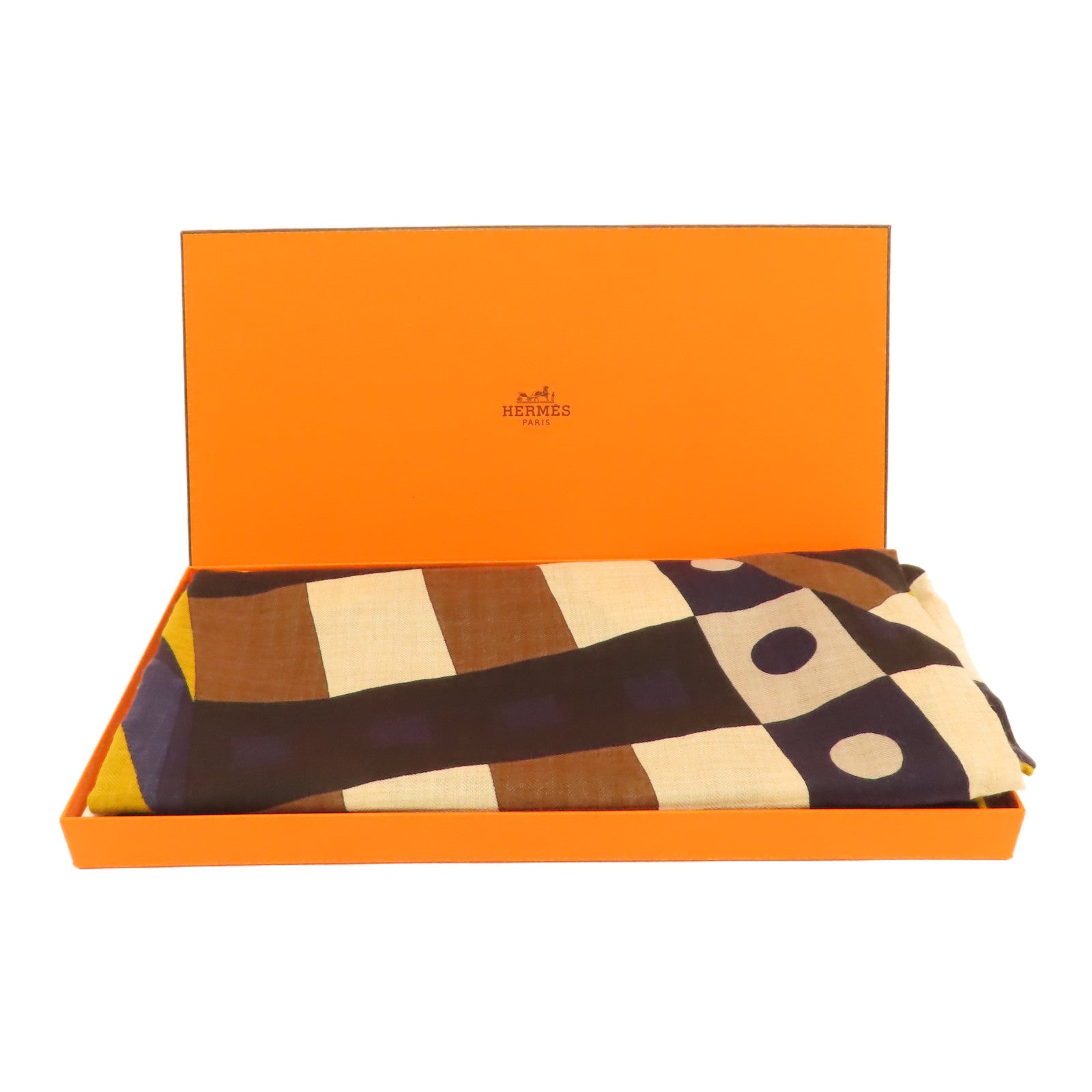 HERMES 羊絨Scarf圍巾藍色