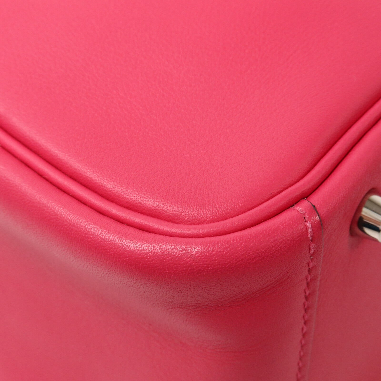 HERMES Swift皮革Mini Lindy手挽肩背兩用袋Rose Mexico/Rouge Piment
