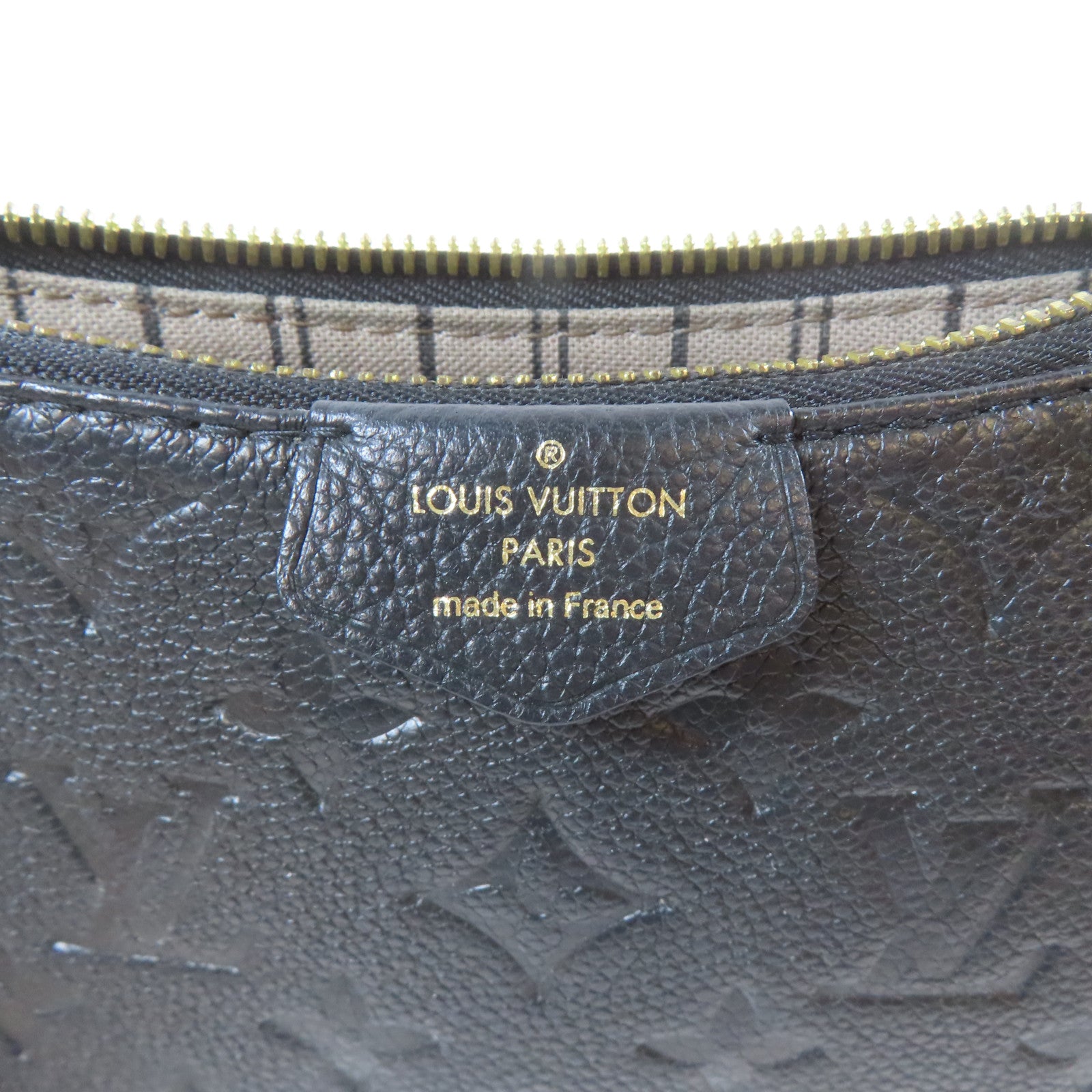 LOUIS VUITTON Monogram Empreinte Easy Pouch On Strap金扣手挽袋黑色