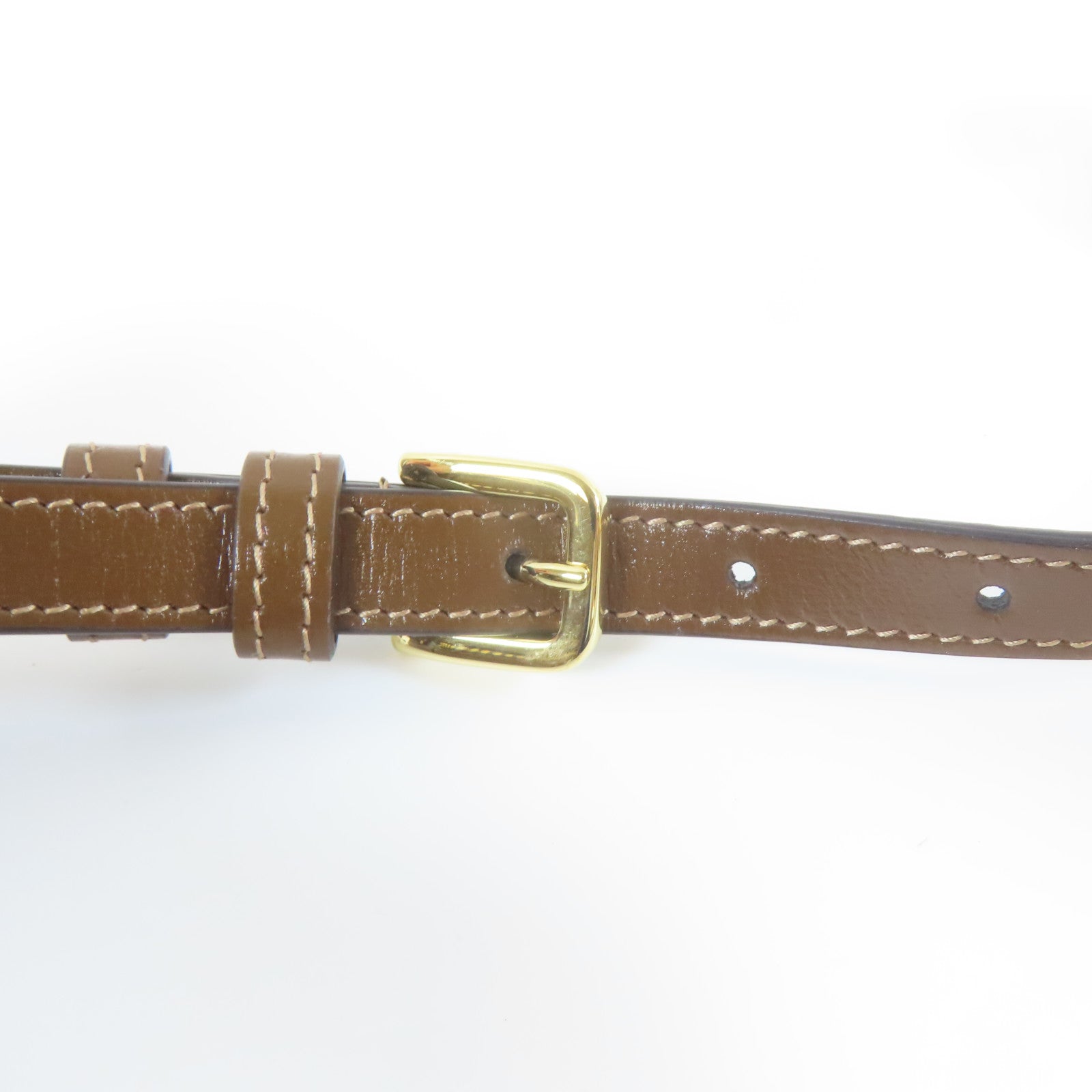 GUCCI 塗層帆布/牛皮皮革Horsebit 1955 Small金扣肩背袋啡色