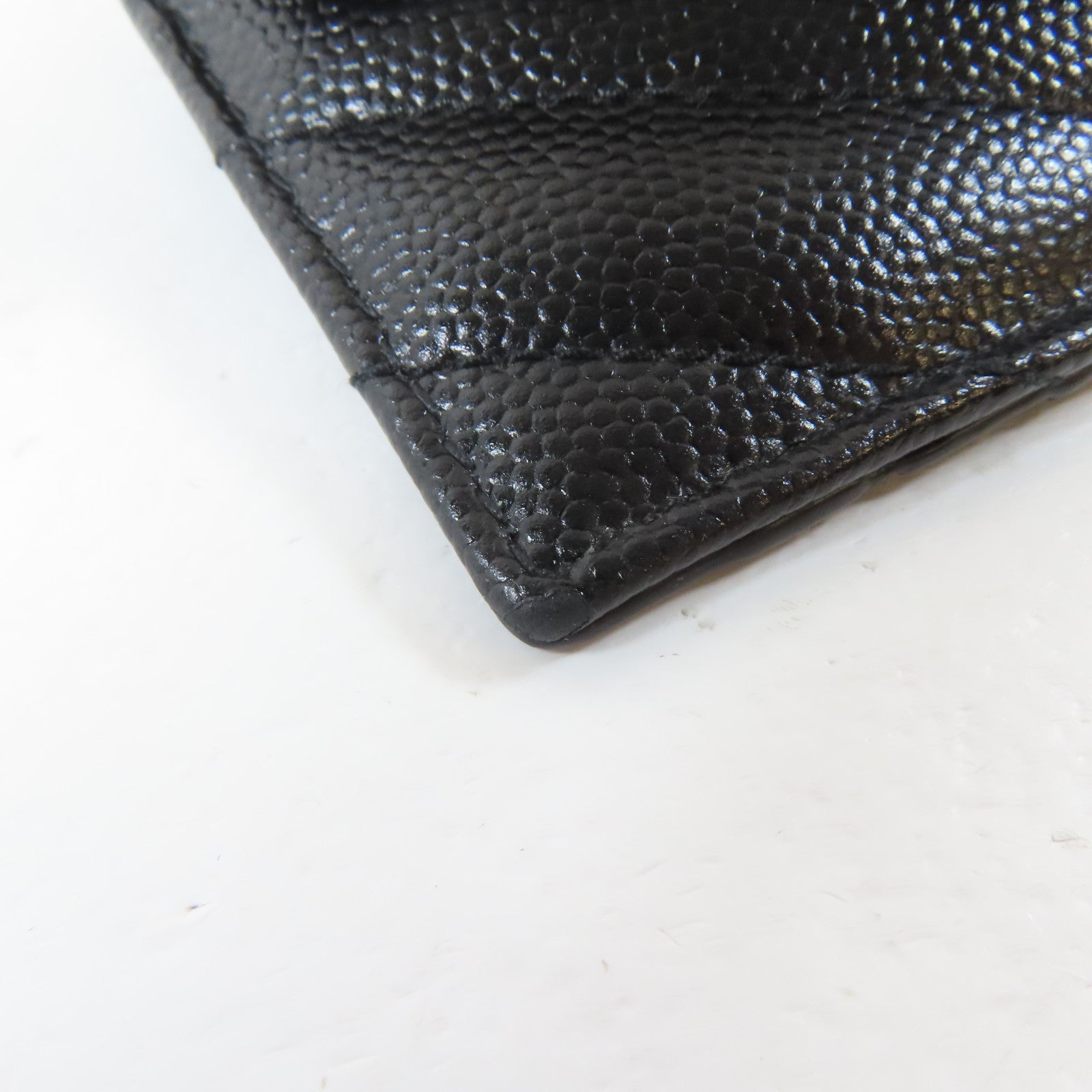 SAINT LAURENT Caviar皮革Card/Coin Case金扣卡片套/零錢包黑色