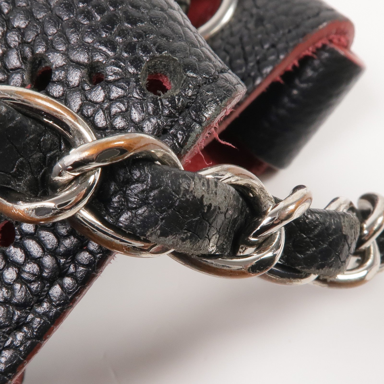 CHANEL 牛皮皮革Chain Shoulder金扣鏈帶肩背袋