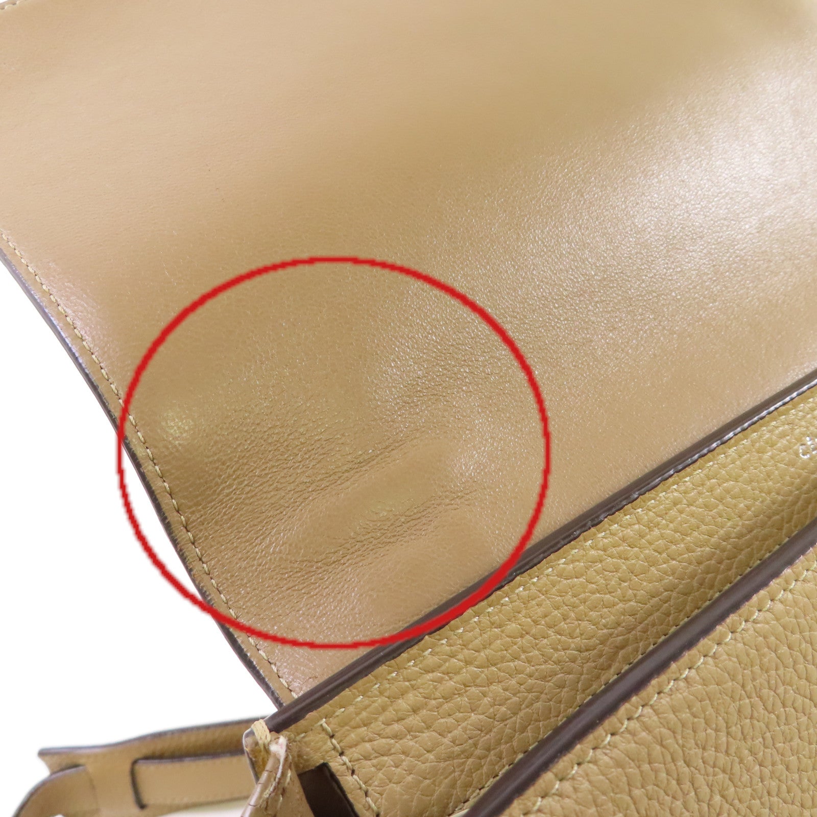 CELINE 牛皮皮革Trapeze 2Way Shoulder Bag金扣手挽肩背兩用袋杏色