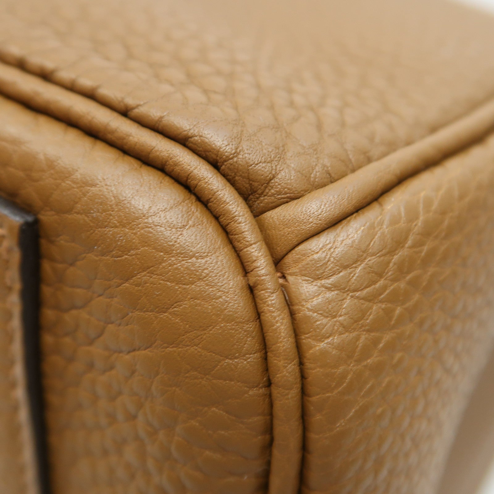 HERMES Togo皮革Haut A Courroies銀扣手挽袋Alezan/啡色