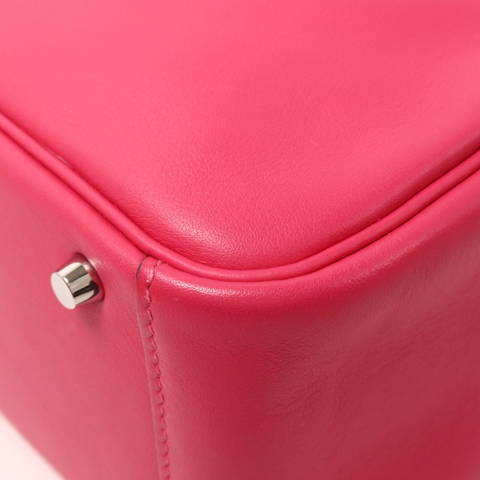 HERMES Swift皮革Mini Lindy手挽肩背兩用袋Rose Mexico/Rouge Piment