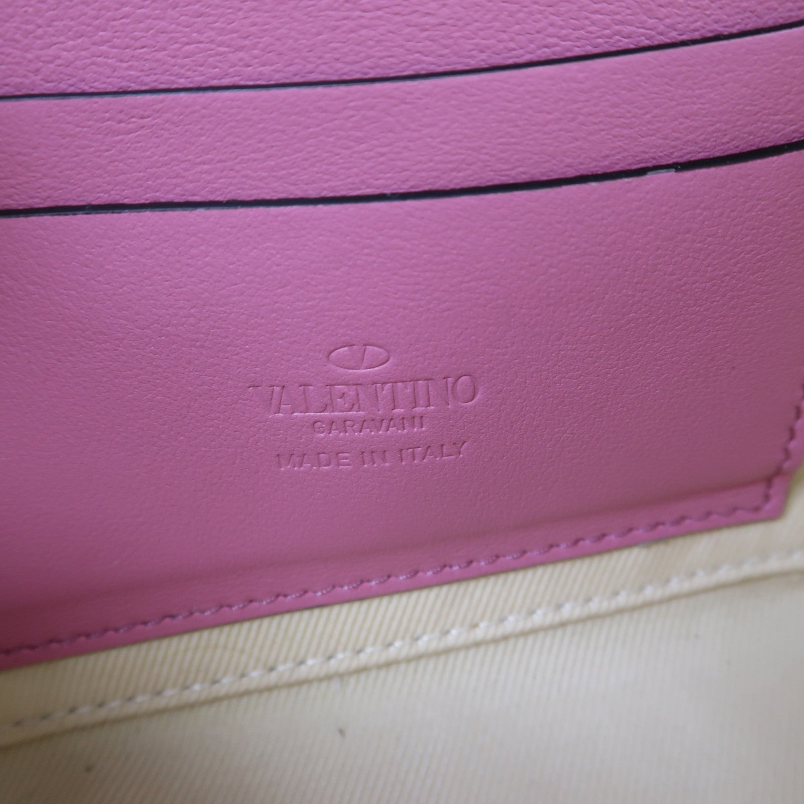 Valentino 牛皮皮革Shoulder Bag金扣肩背袋粉紅色