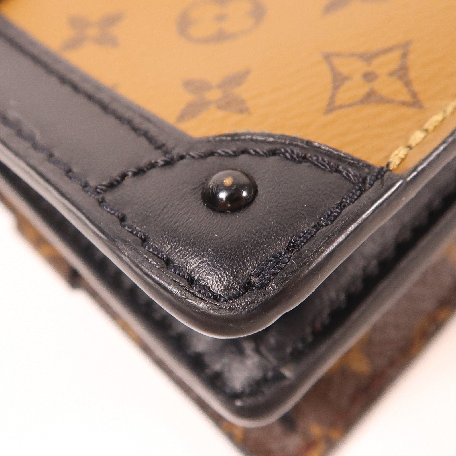 LOUIS VUITTON LV GHW Trunk Clutch Shoulder Bag M43596 Monogram Reverse Brown