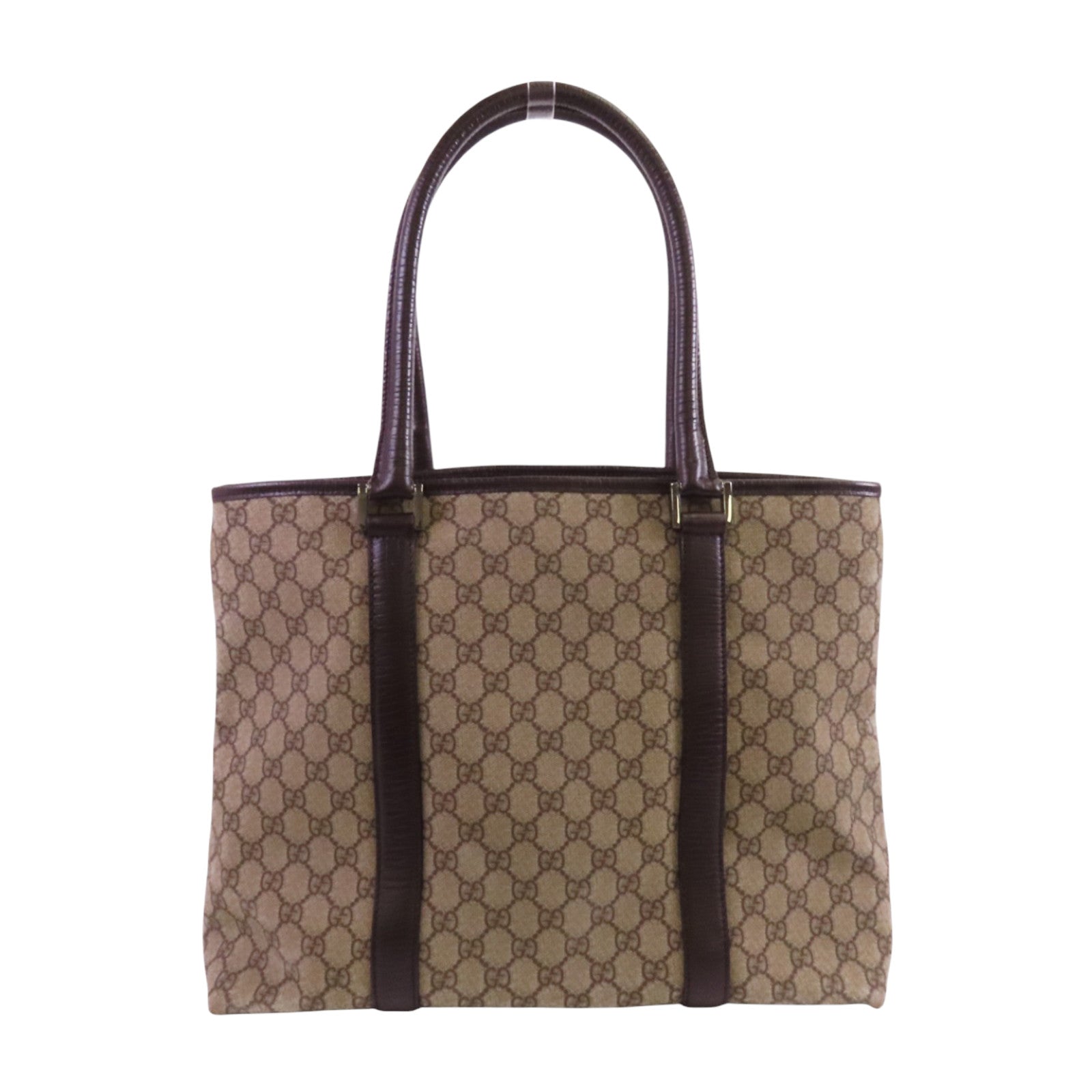 GUCCI 塗層帆布Tote Bag銀扣肩背袋