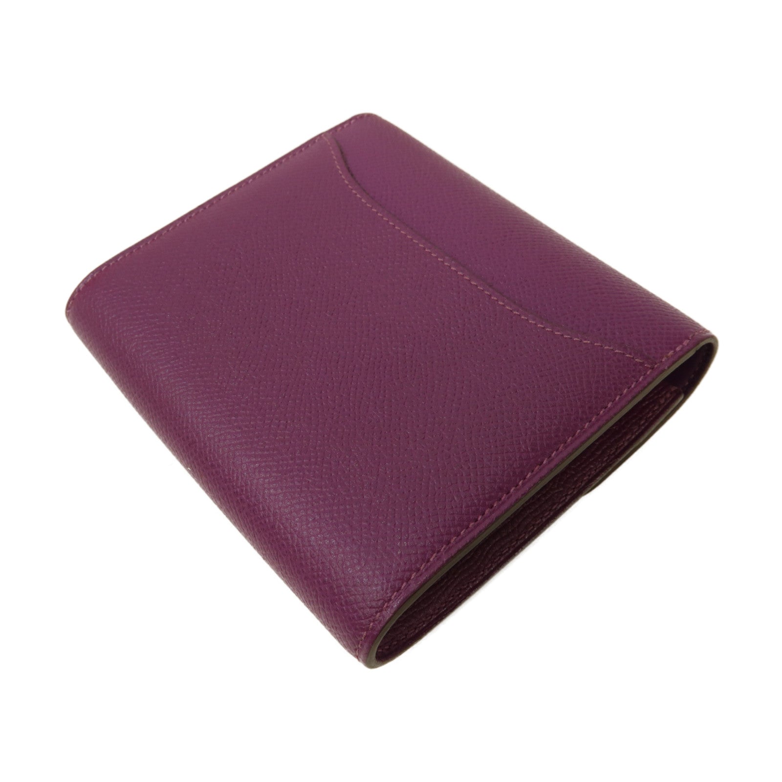 HERMES Epsom皮革Constance Wallet銀扣錢包Anemone/海葵紫色