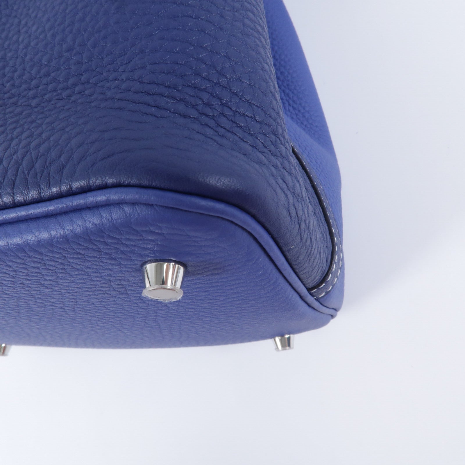HERMES Clemence皮革Picotin MM手挽袋Bleu Nuit/Bleu France