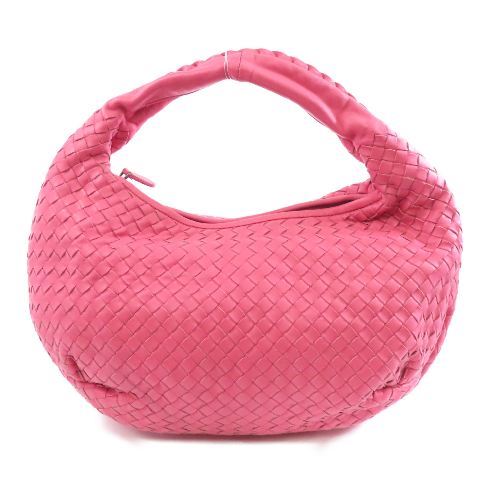 BOTTEGA VENETA 皮革Shoulder Bag銀扣肩背袋粉紅色