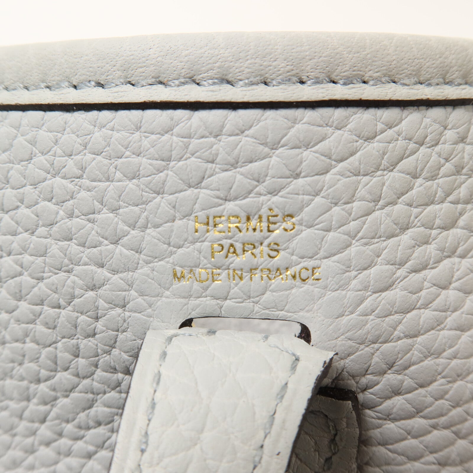 HERMES Clemence皮革Evelyne TPM肩背袋Bleu Pale