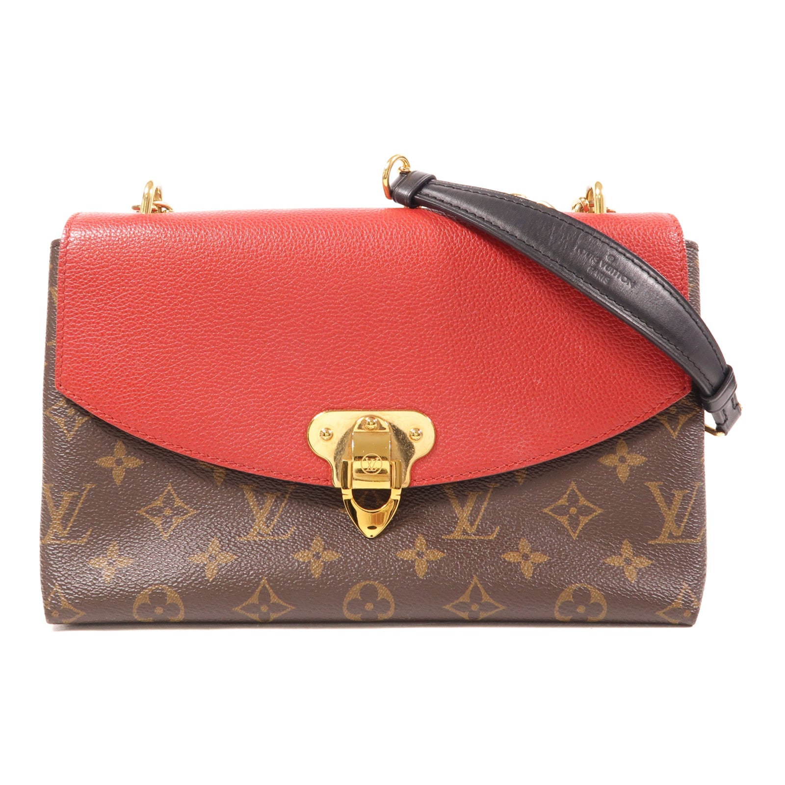 LOUIS VUITTON GHW Saint Placide Shoulder Bag M43713 Monogram Brown/Red