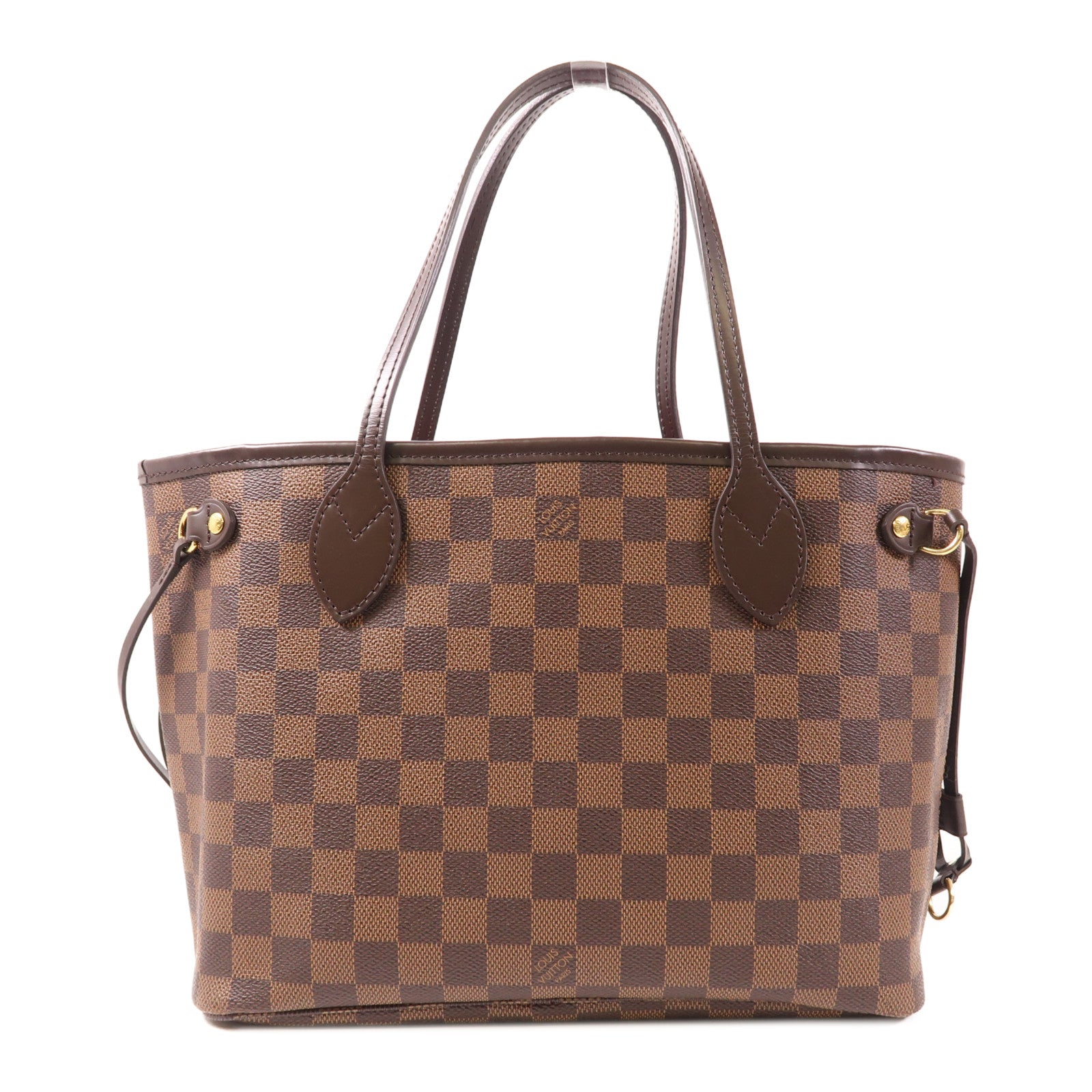 LOUIS VUITTON Damier Neverfull PM金扣肩背袋