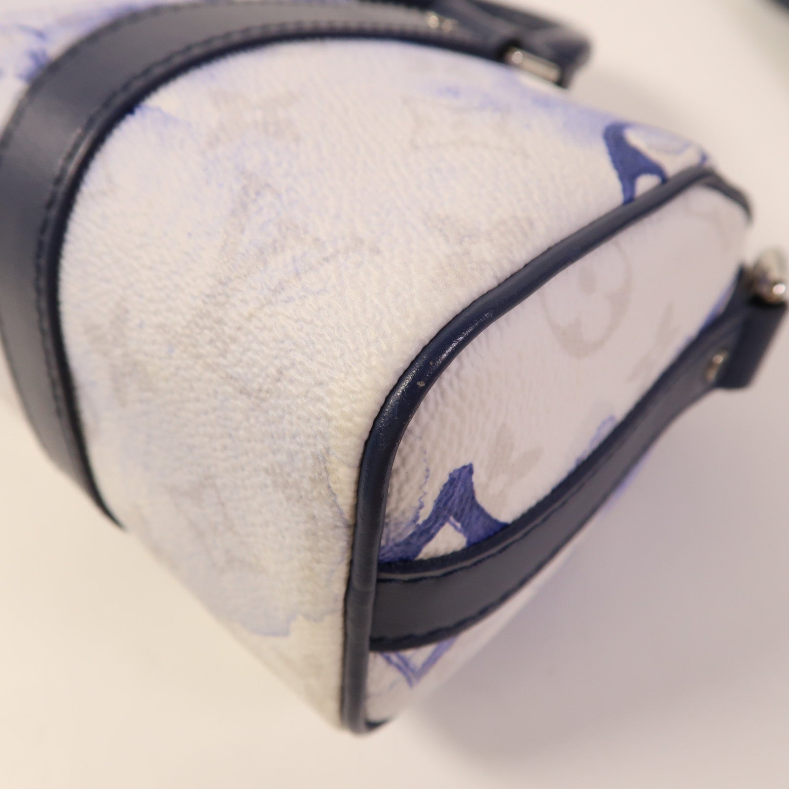 LOUIS VUITTON 【激減優惠】Watercolor Monogram Keepall XS銀扣手挽肩背兩用袋白色/藍色