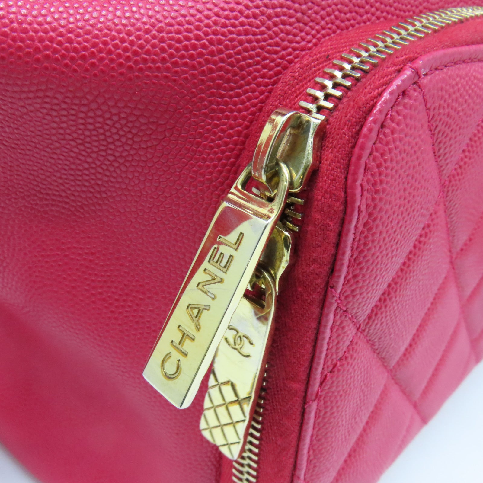 CHANEL 【激減優惠】菱格Caviar皮革BackPack金扣背包玫瑰粉色
