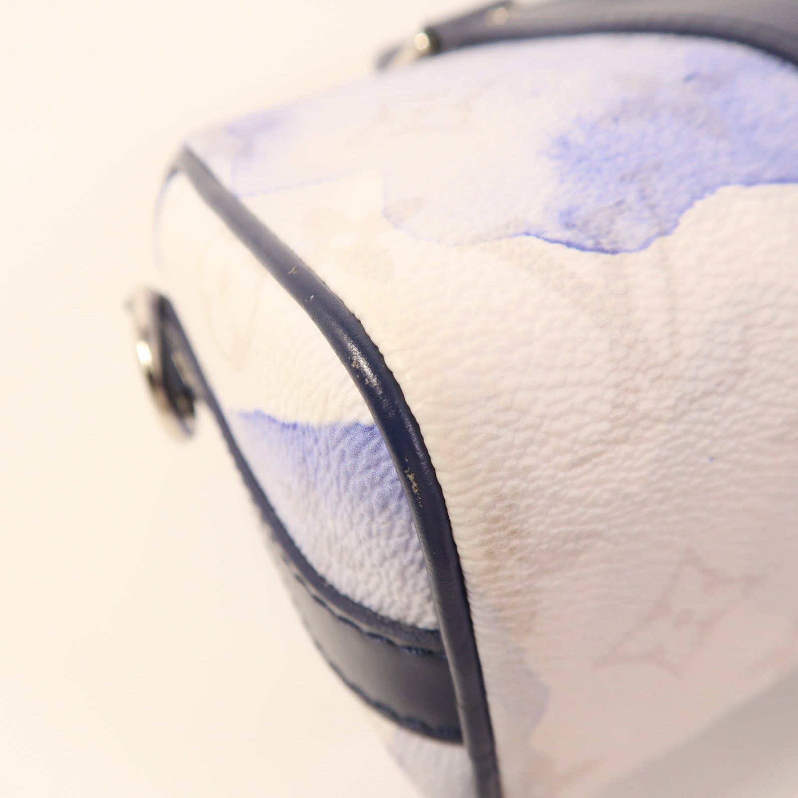 LOUIS VUITTON 【激減優惠】Watercolor Monogram Keepall XS銀扣手挽肩背兩用袋白色/藍色
