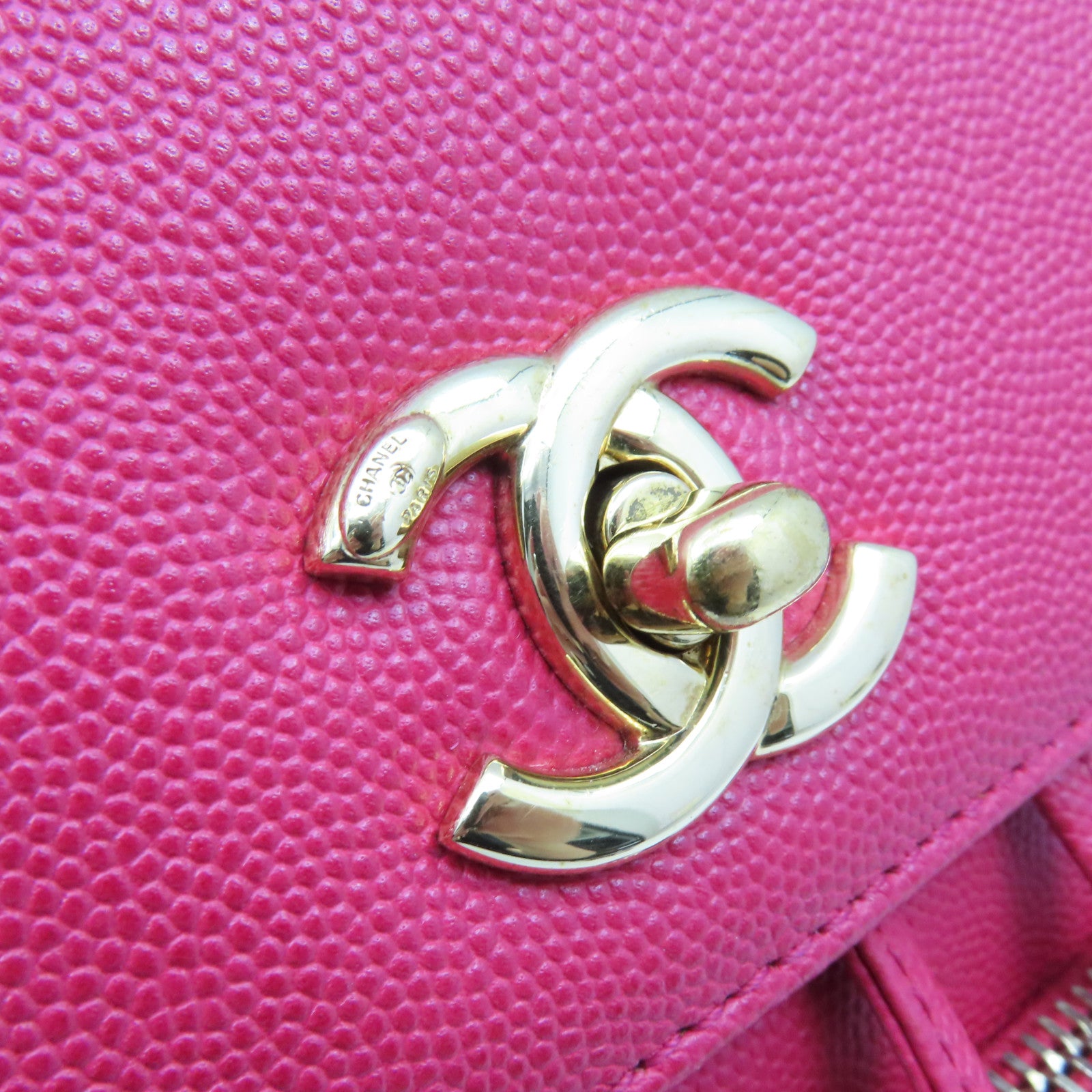 CHANEL 【激減優惠】菱格Caviar皮革BackPack金扣背包玫瑰粉色
