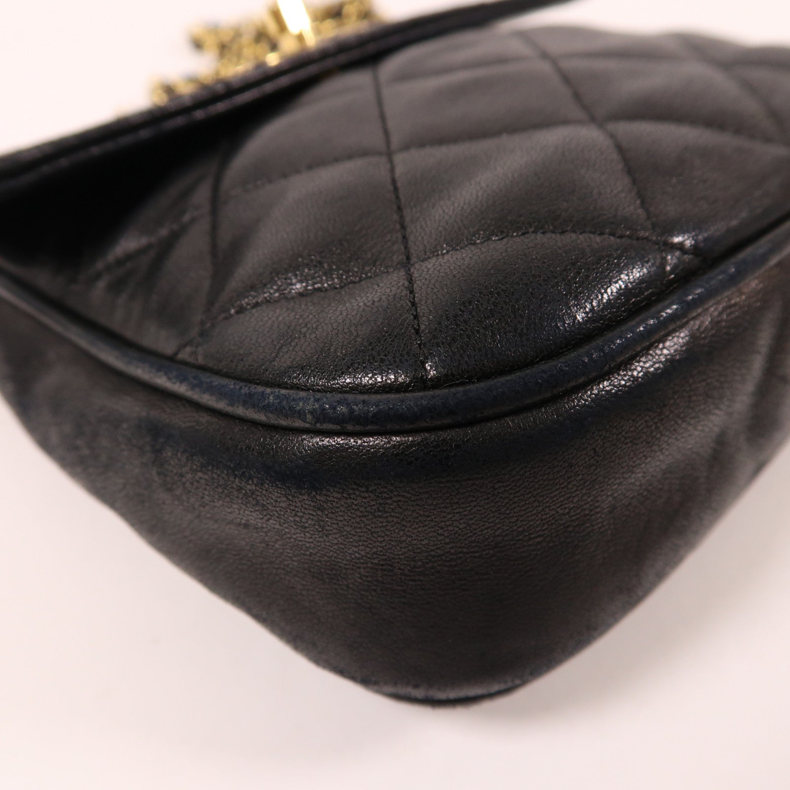 CHANEL 羊皮皮革Vintage Bag金扣鏈帶肩背袋