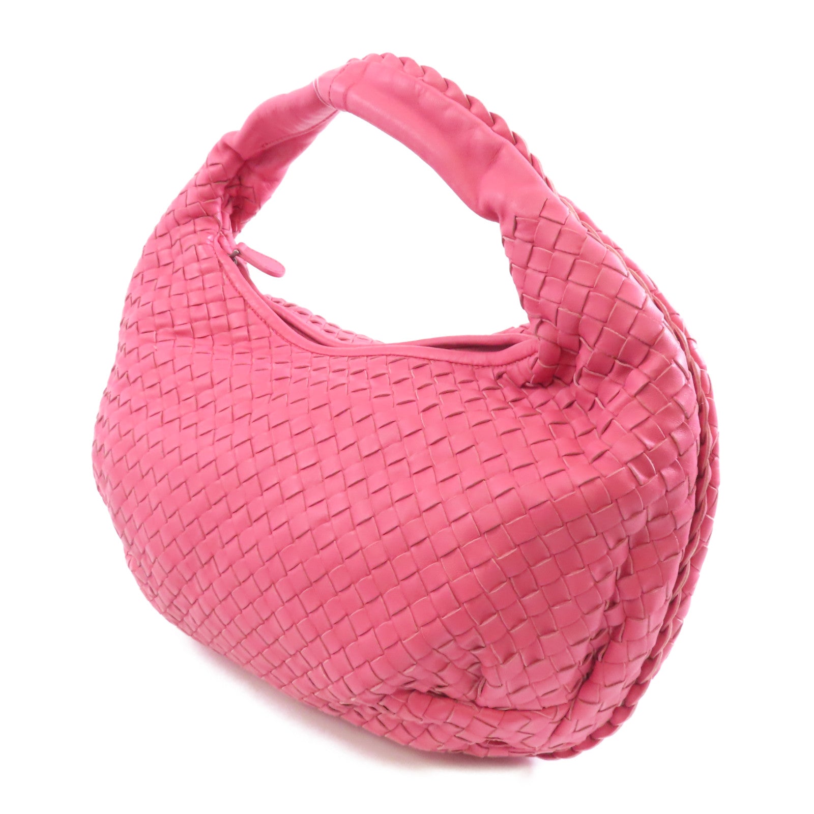 BOTTEGA VENETA 皮革Shoulder Bag銀扣肩背袋粉紅色