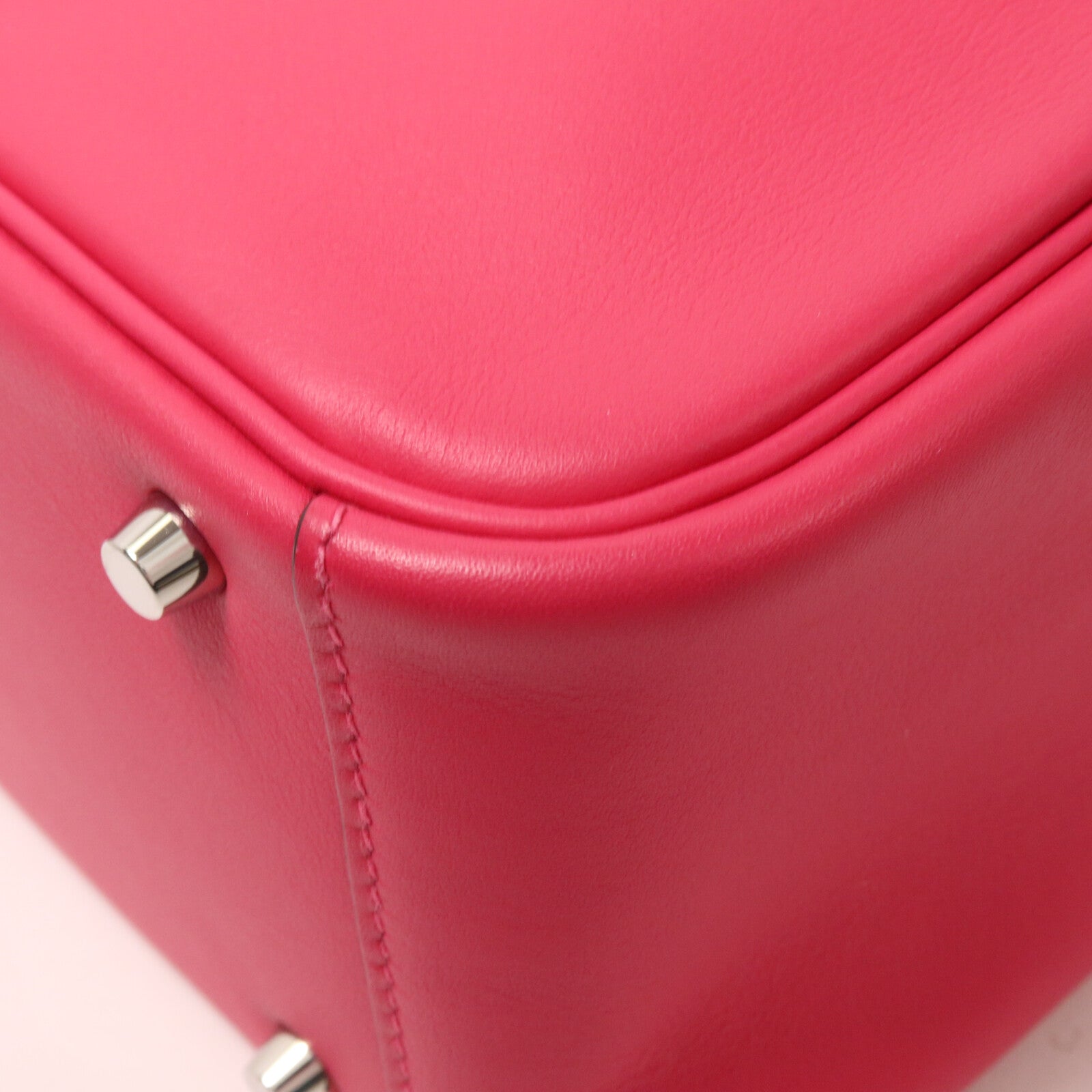 HERMES Swift皮革Mini Lindy手挽肩背兩用袋Rose Mexico/Rouge Piment