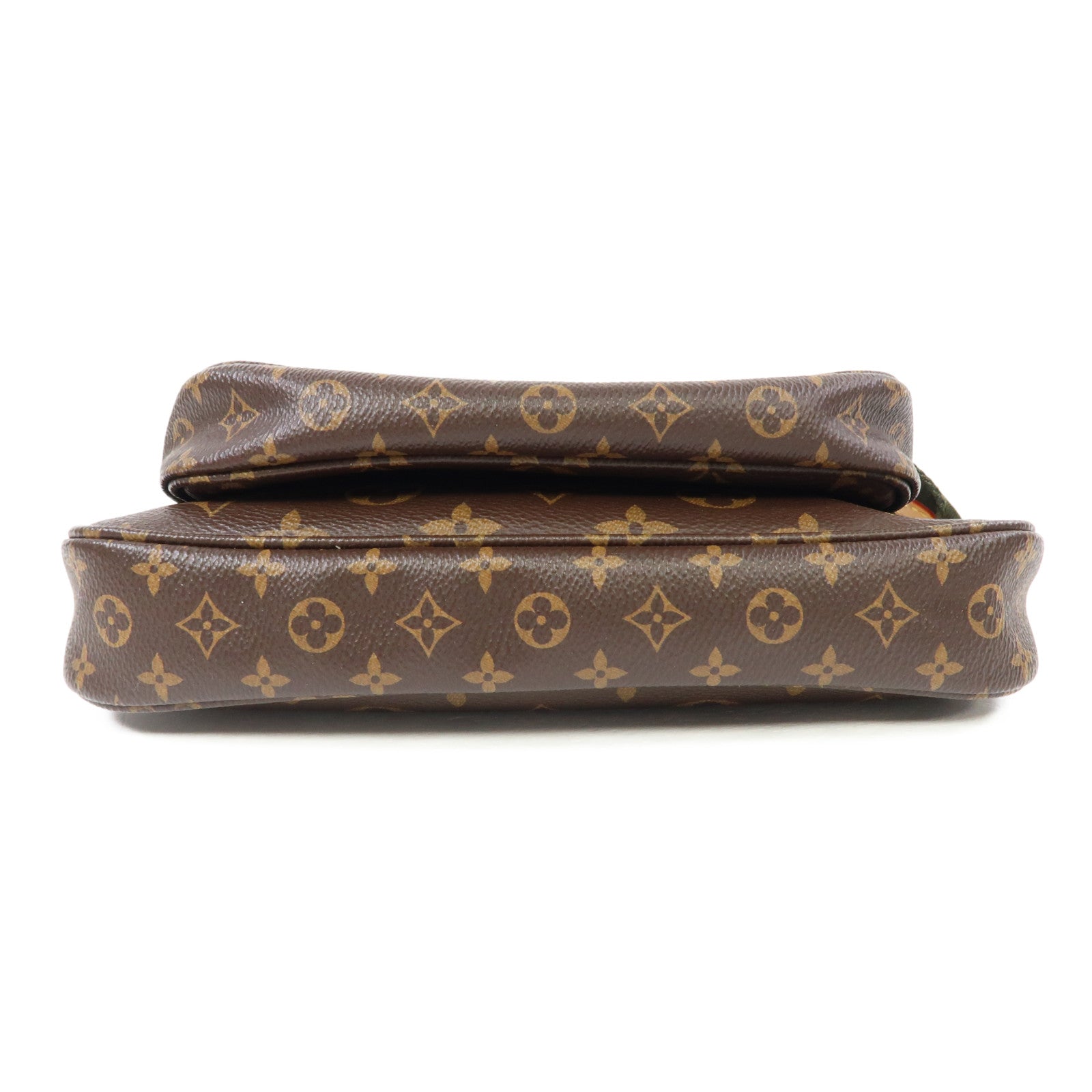 LOUIS VUITTON Monogram Multi Pochette Accessoires金扣手挽肩背兩用袋啡色/綠色