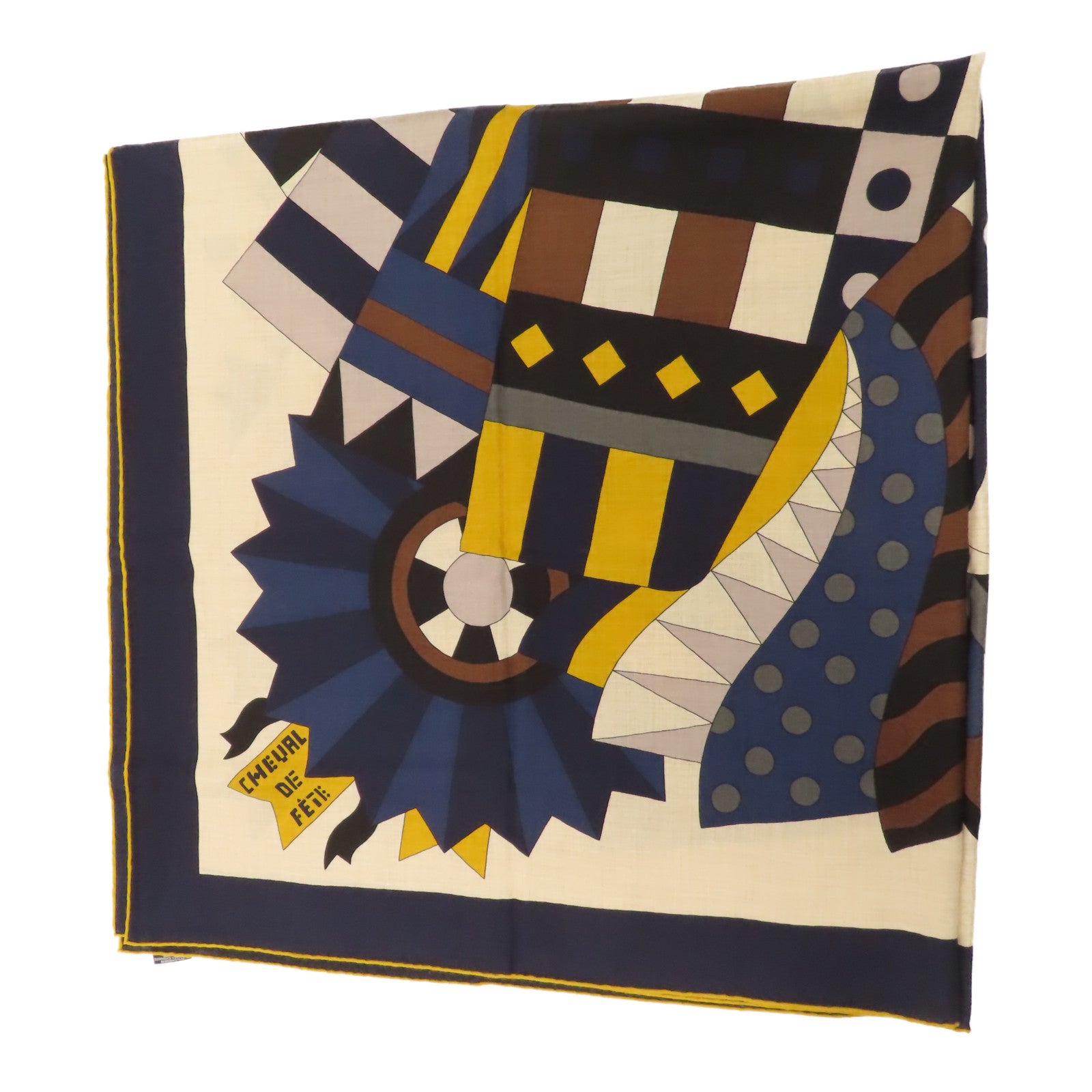 HERMES 羊絨Scarf圍巾藍色