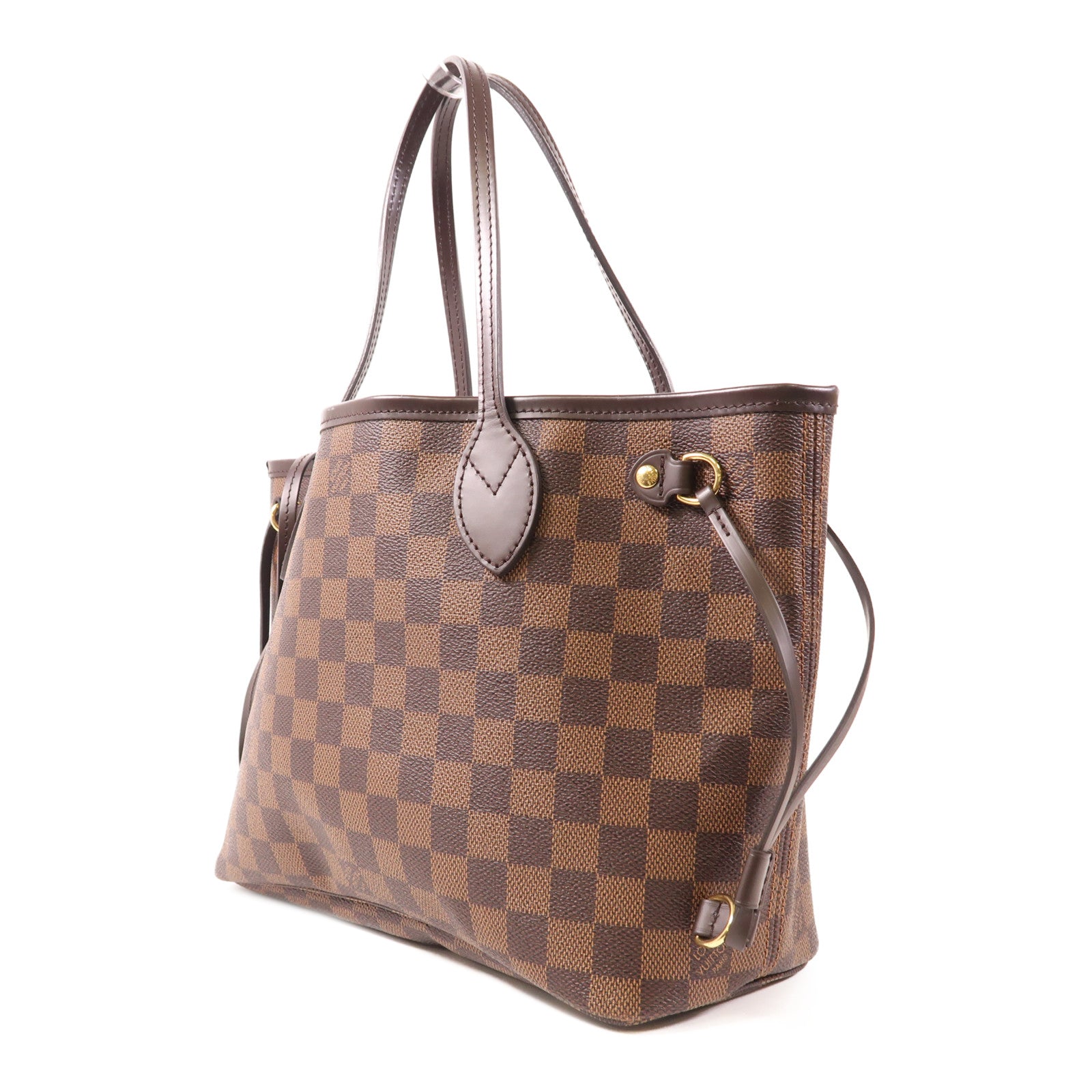 LOUIS VUITTON Damier Neverfull PM金扣肩背袋