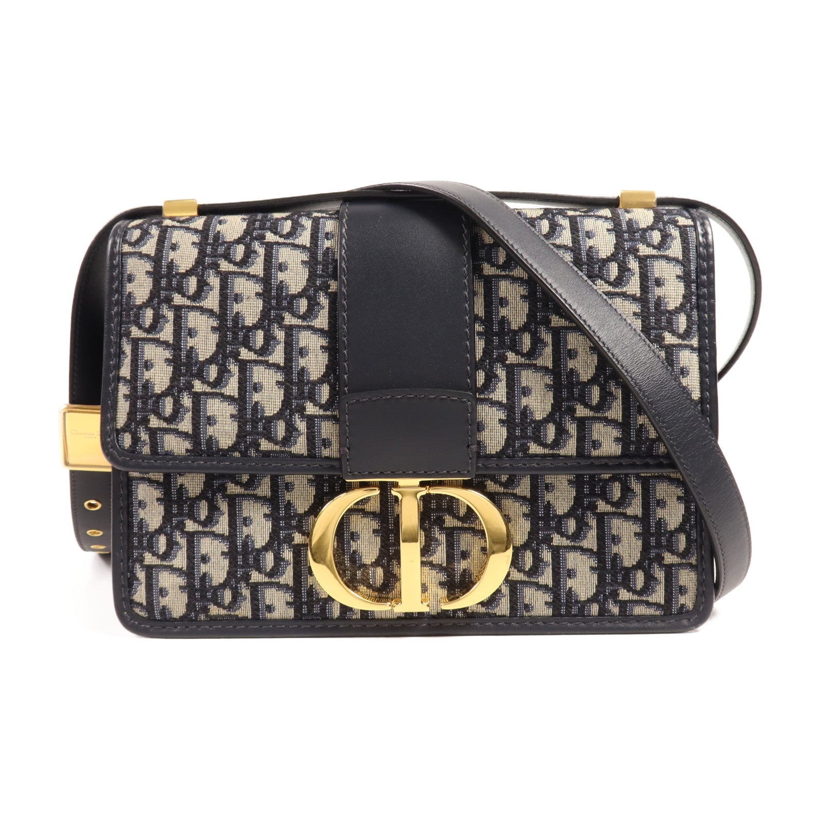 Dior 帆布30 Montaigne金扣肩背袋