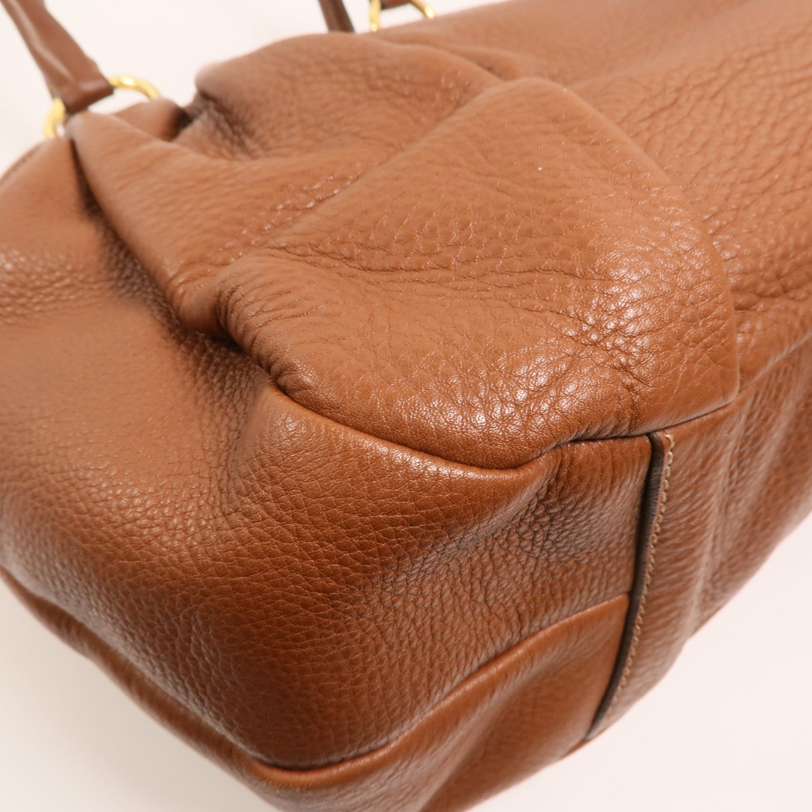 PRADA 牛皮皮革Bauletto Bag金扣肩背袋