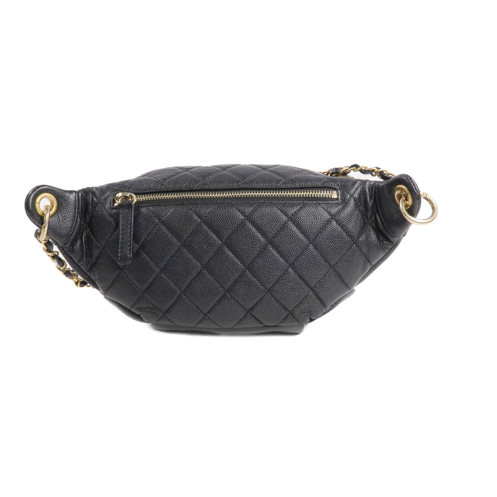 CHANEL 牛皮皮革Filigree Waist Bag金扣腰包