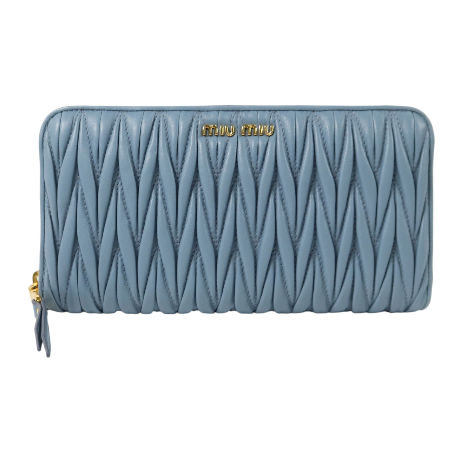 Miu Miu 羊皮皮革Long Wallet金扣拉鏈長錢包