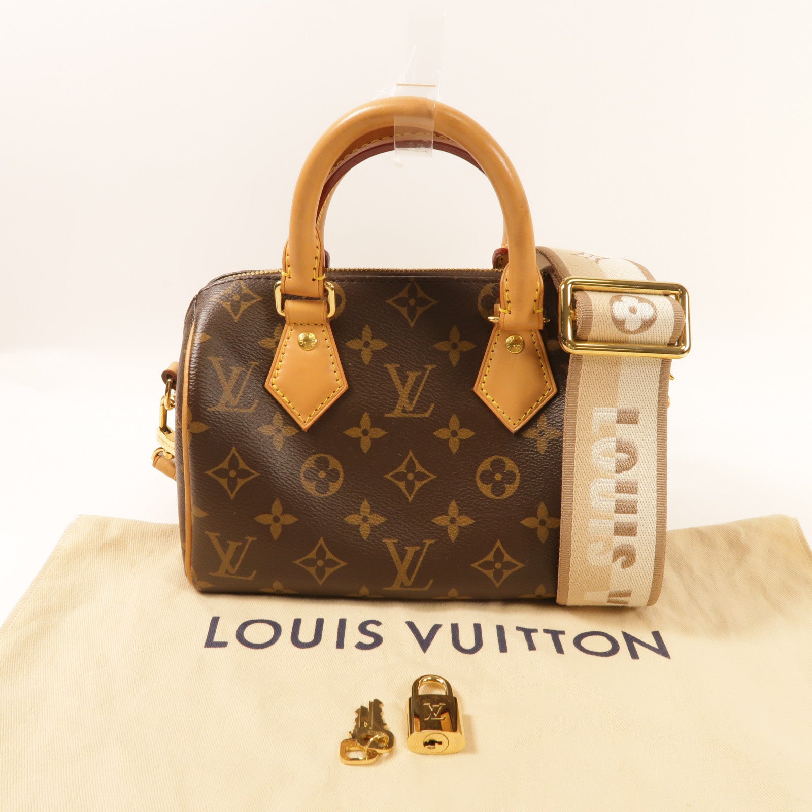 LOUIS VUITTON Monogram Speedy Bandouliere 20金扣手挽肩背兩用袋啡色