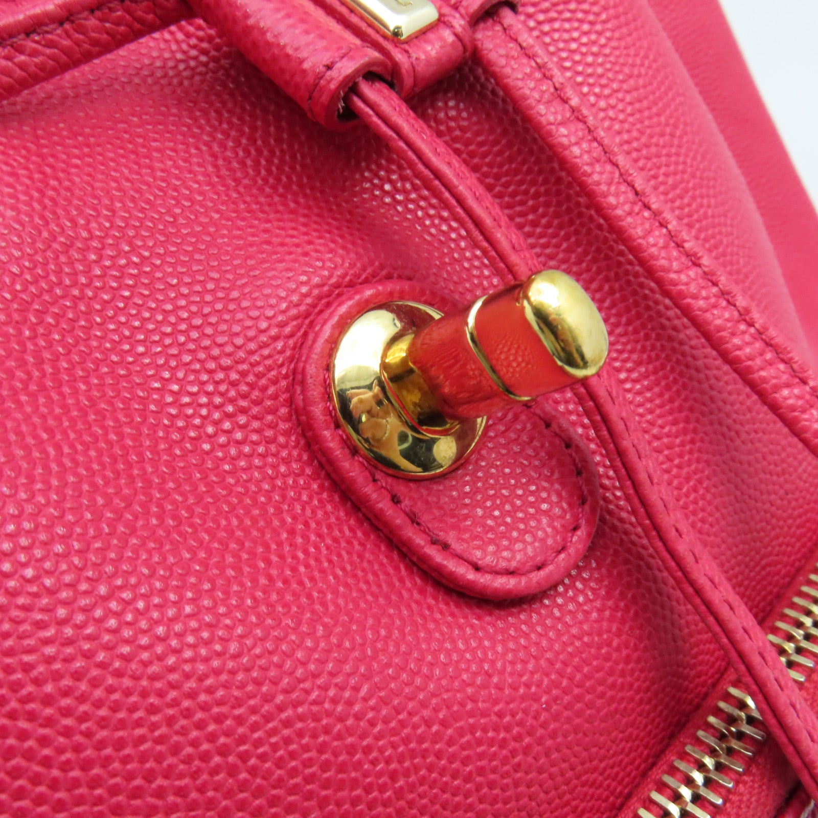 CHANEL 【激減優惠】菱格Caviar皮革BackPack金扣背包玫瑰粉色