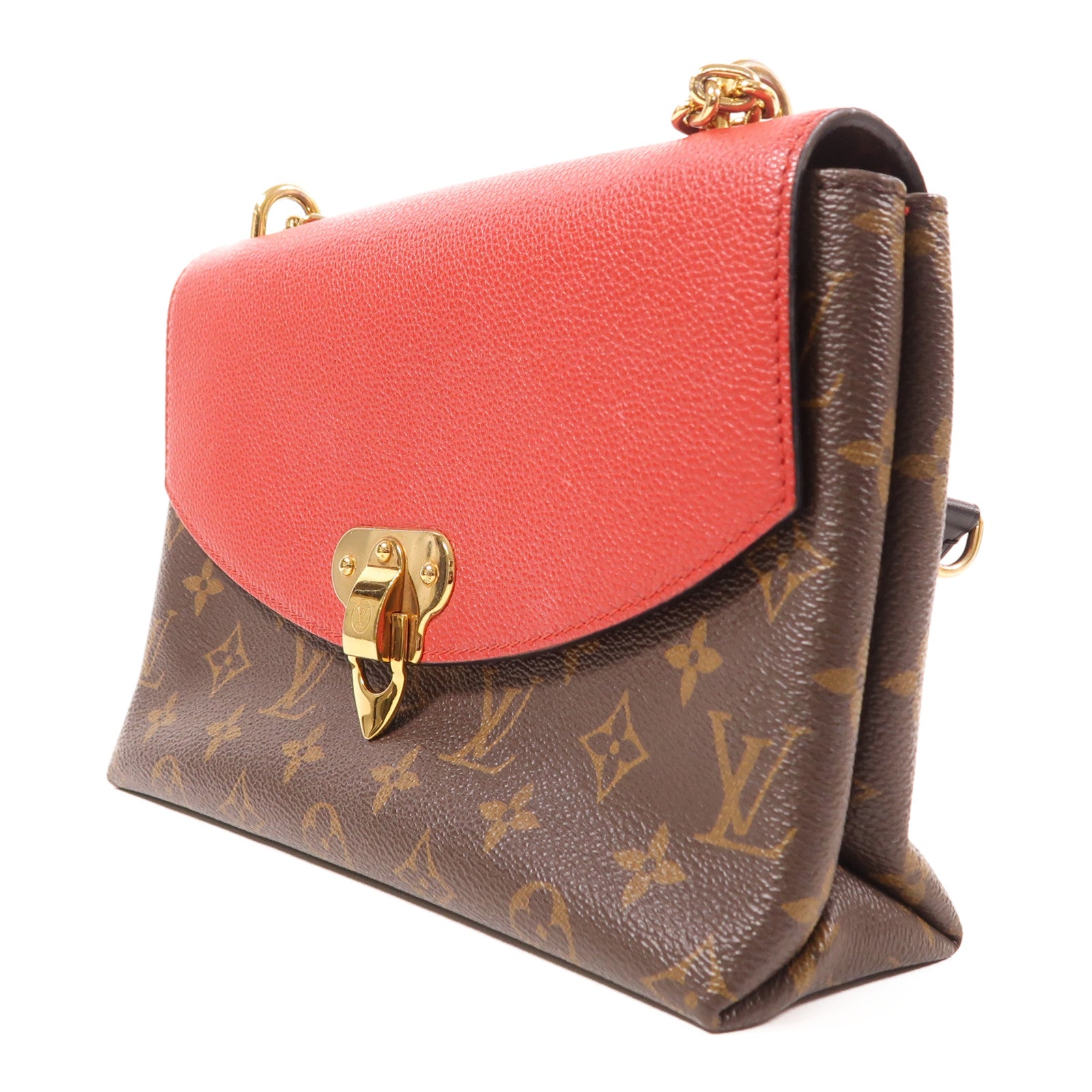 LOUIS VUITTON GHW Saint Placide Shoulder Bag M43713 Monogram Brown/Red