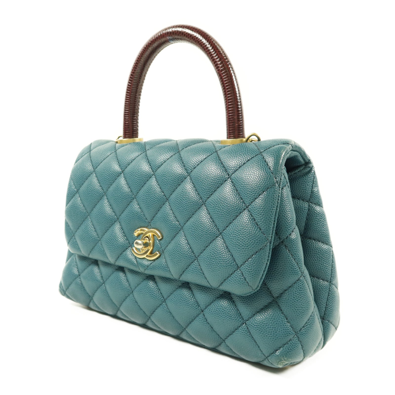 CHANEL 牛皮皮革Coco Handle Small金扣手挽肩背兩用袋