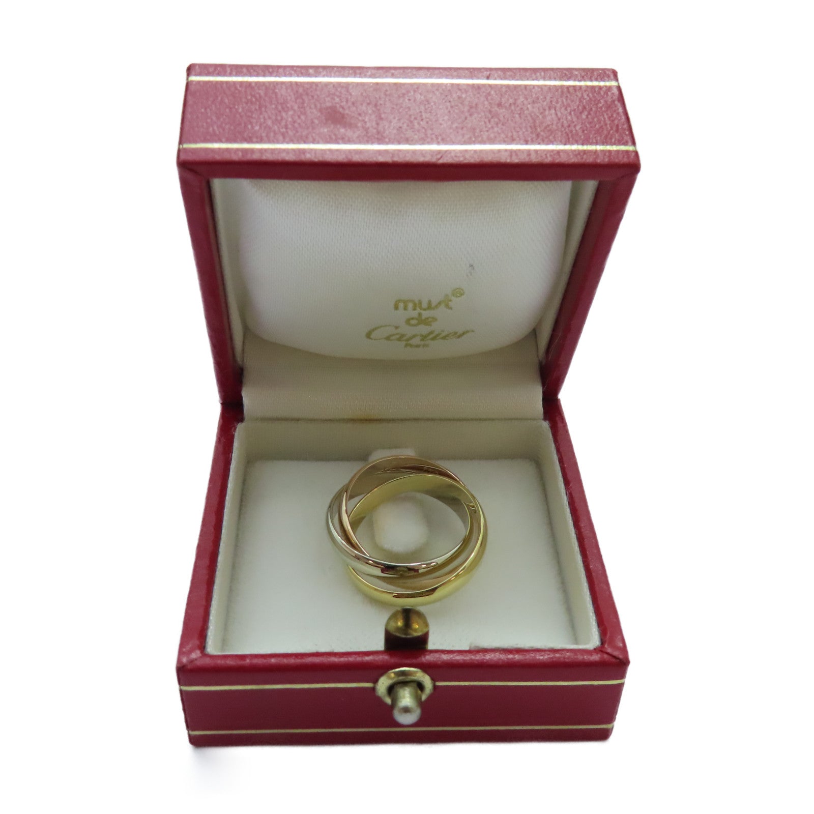 CARTIER 【激減優惠】18K黃金/白金/玫瑰金Trinity戒指Cartier#50/US#5.5