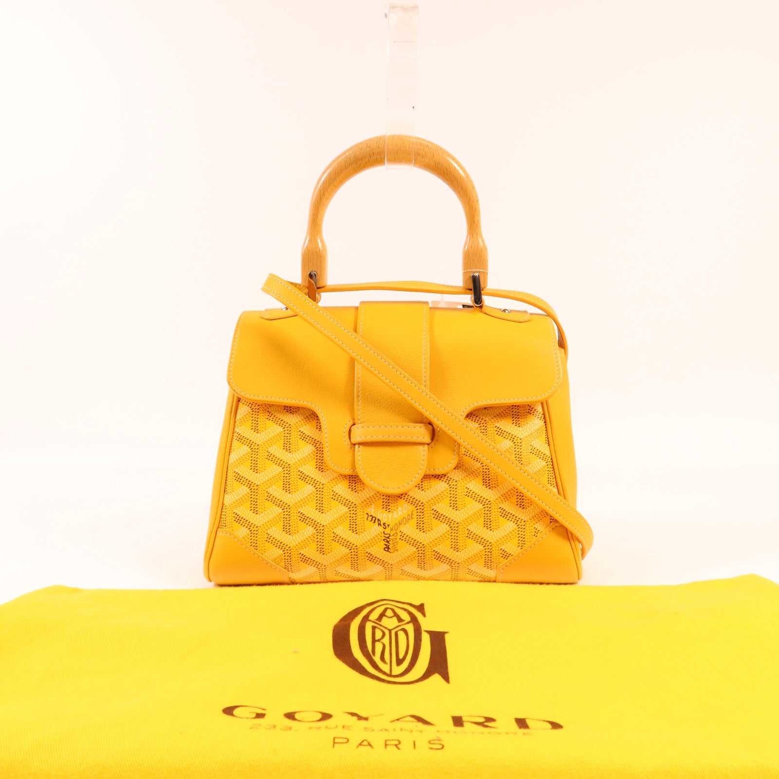 GOYARD 塗層帆布Saigon Souple Mini銀扣手挽肩背兩用袋