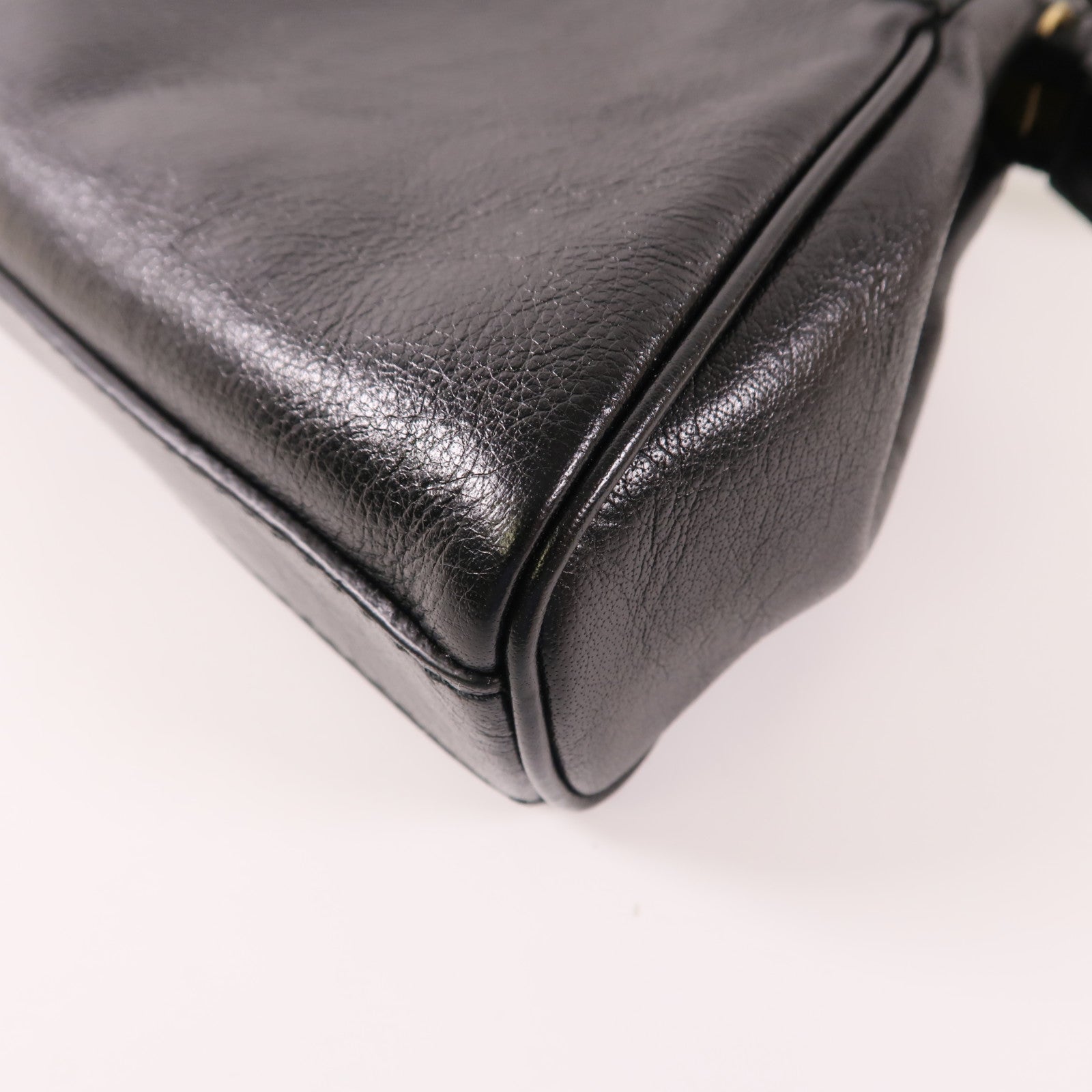 GUCCI GG GHW Shoulder Bag 524620 Calfskin Leather Black