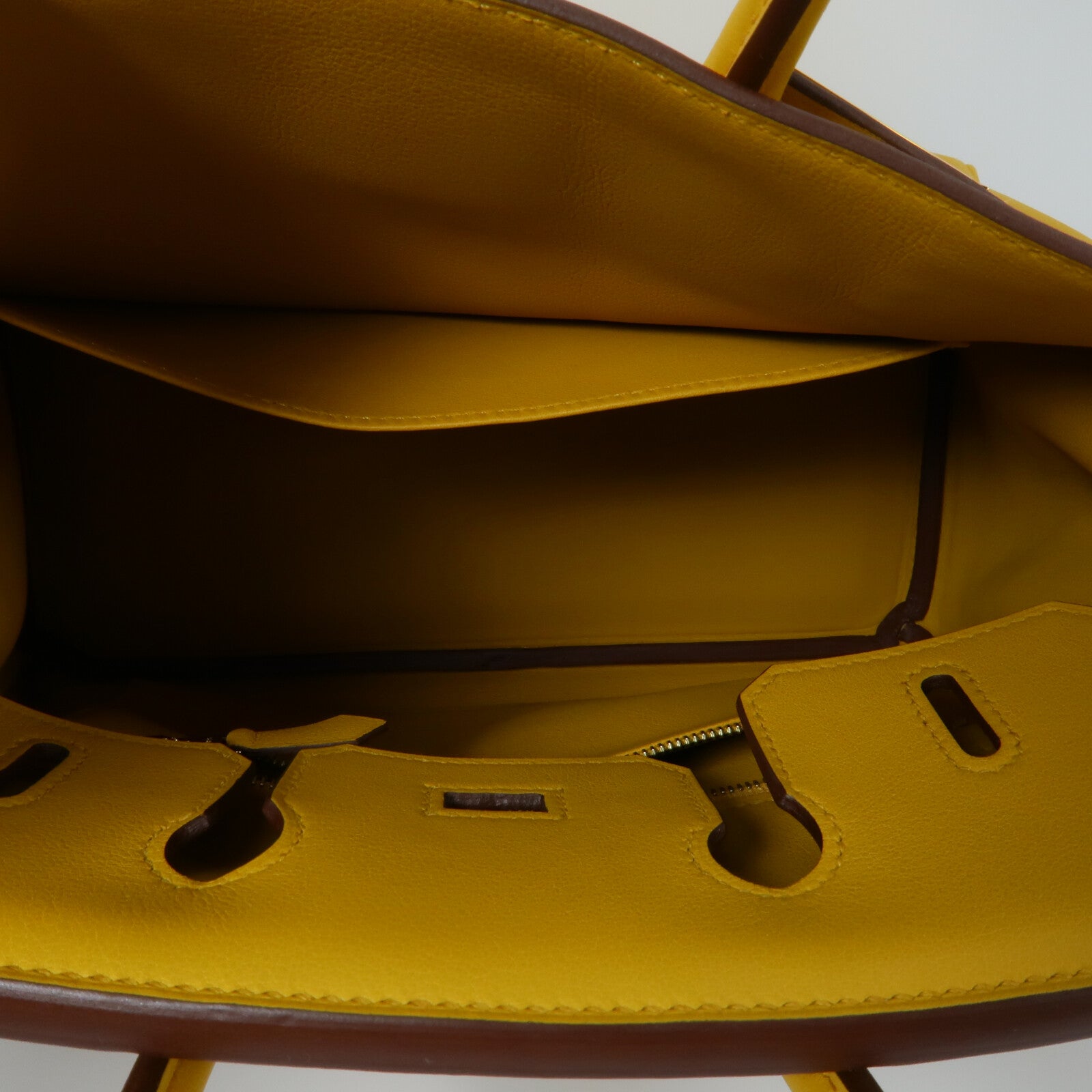 HERMES Swift皮革Birkin 25手挽袋Jaune Amber