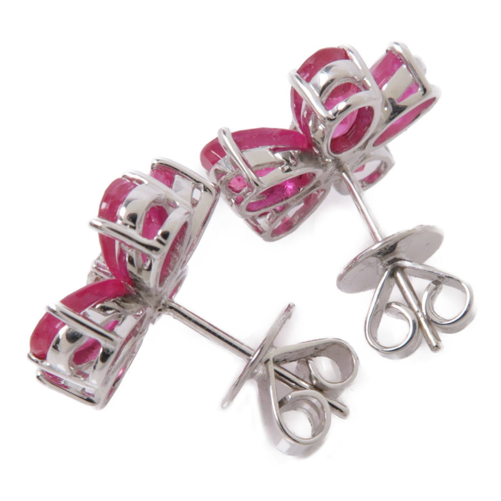 JEWELRY 【激減優惠】18K白金/紅寶石/鑽石Ruby Diamond Earrings耳環