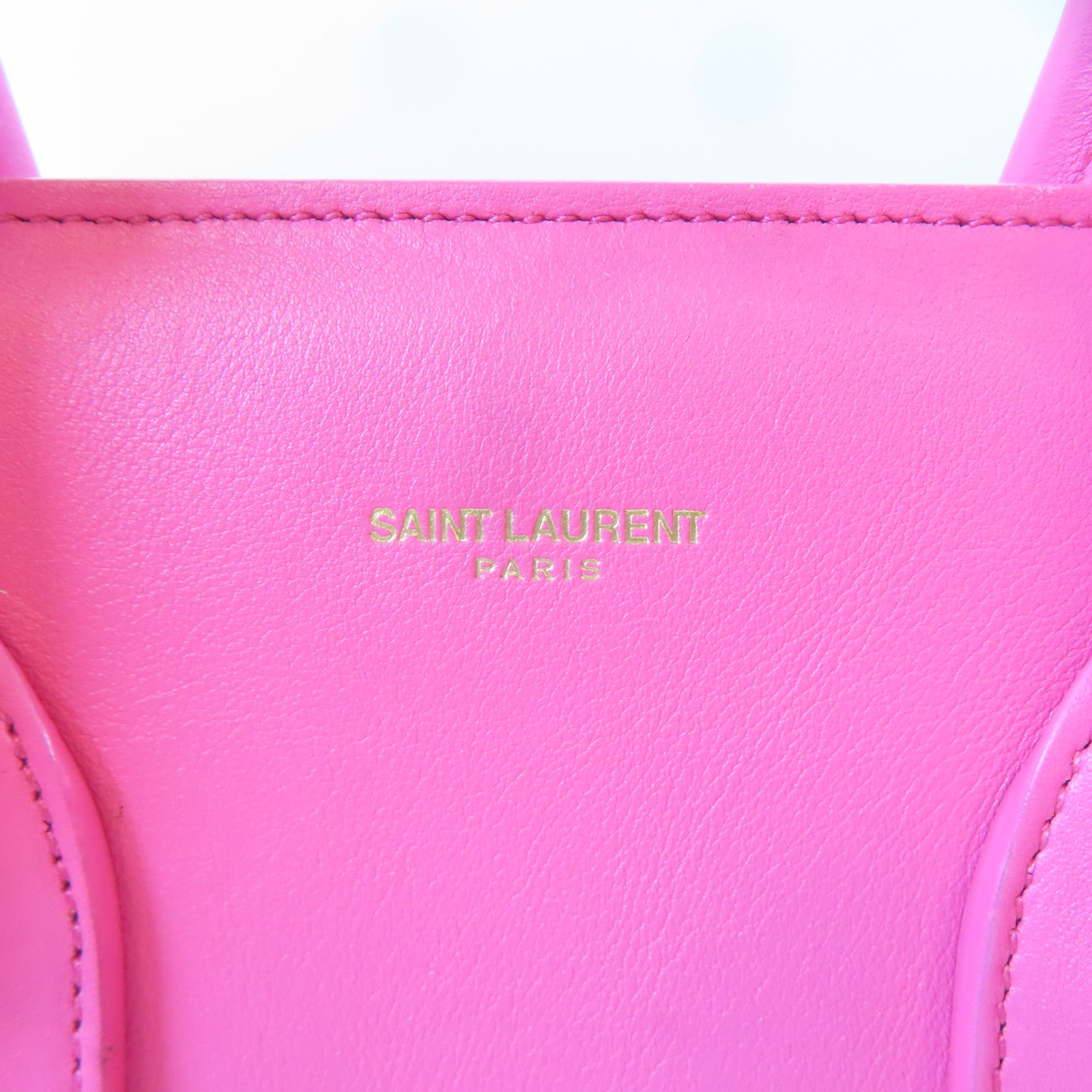 SAINT LAURENT 牛皮皮革Sac de Jour金扣手挽肩背兩用袋粉紅色