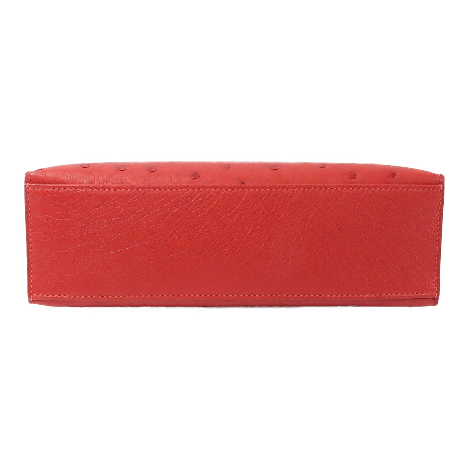 HERMES 鴕鳥皮革Kelly Pochette手挽袋Rouge Vif