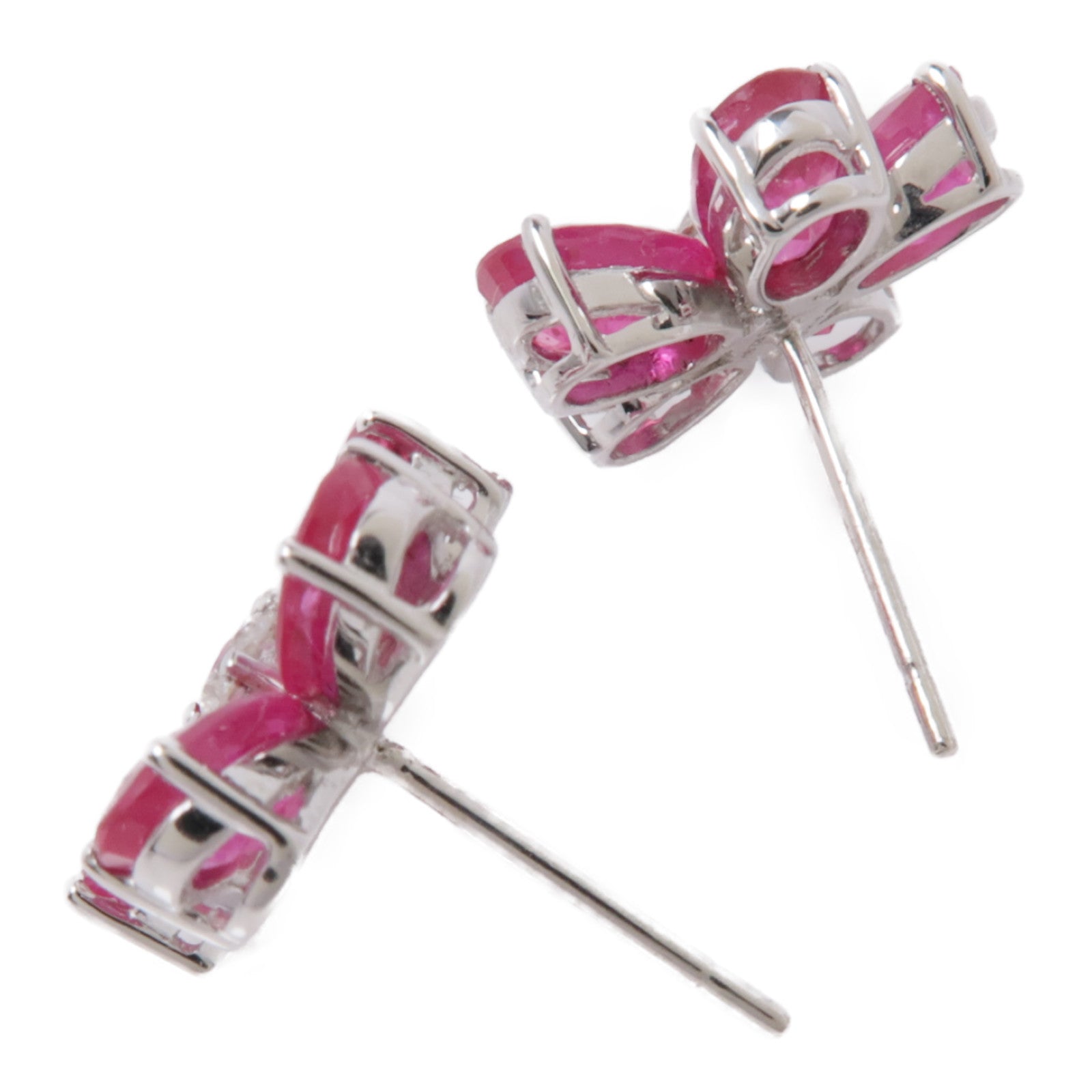 JEWELRY 【激減優惠】18K白金/紅寶石/鑽石Ruby Diamond Earrings耳環