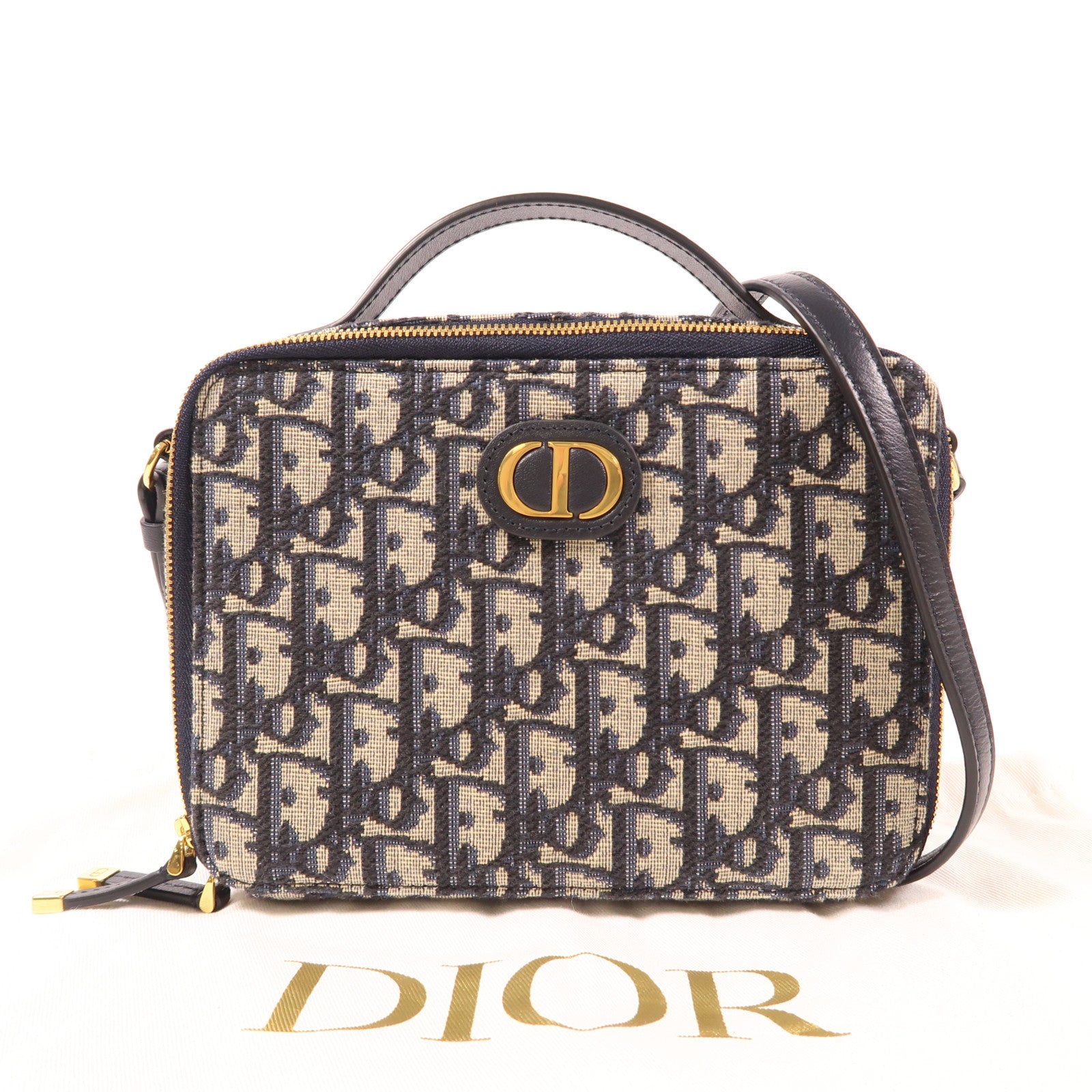 Dior 帆布30 Montaigne金扣手挽肩背兩用袋