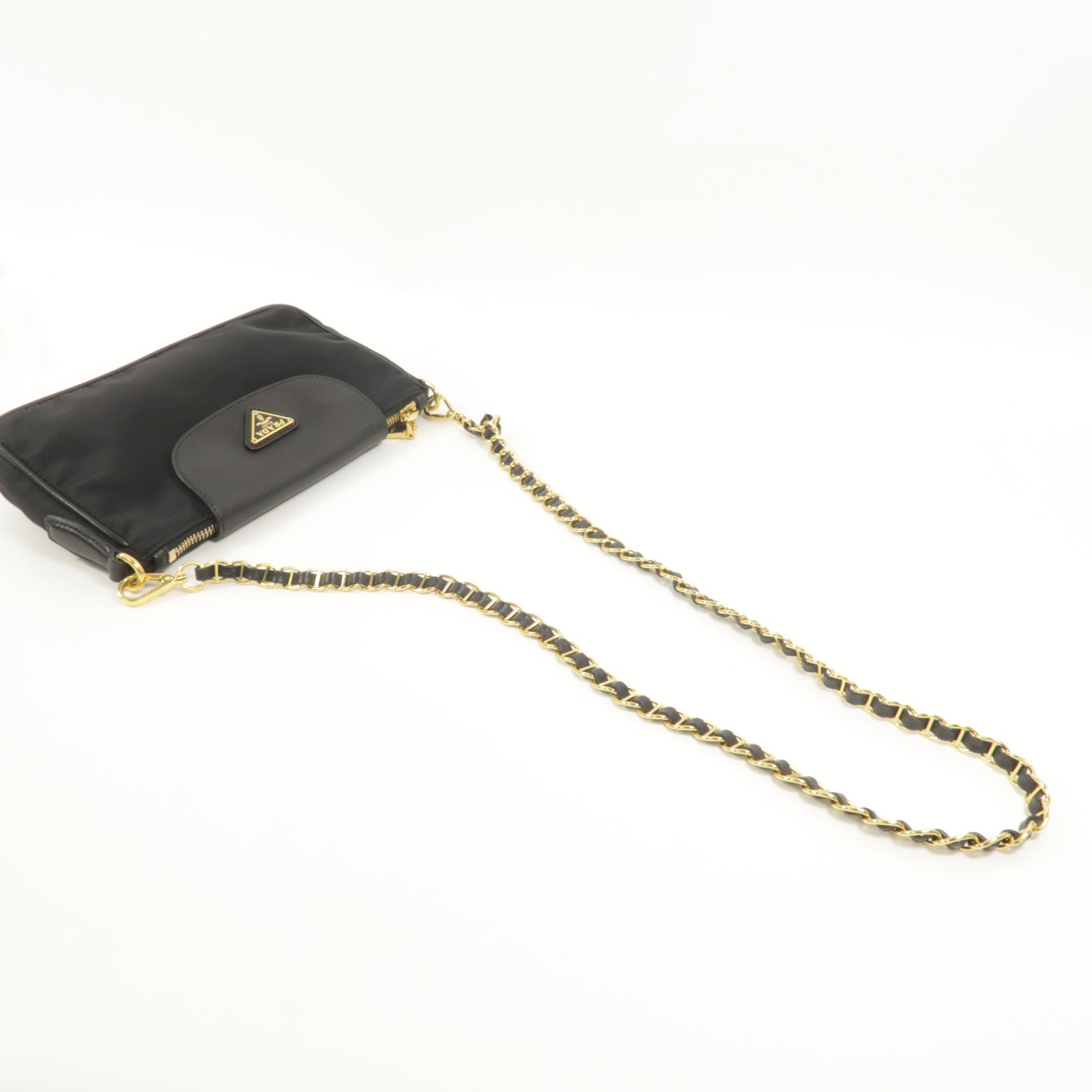 PRADA 尼龍Chain Pouch Shoulder Bag鏈帶肩背袋