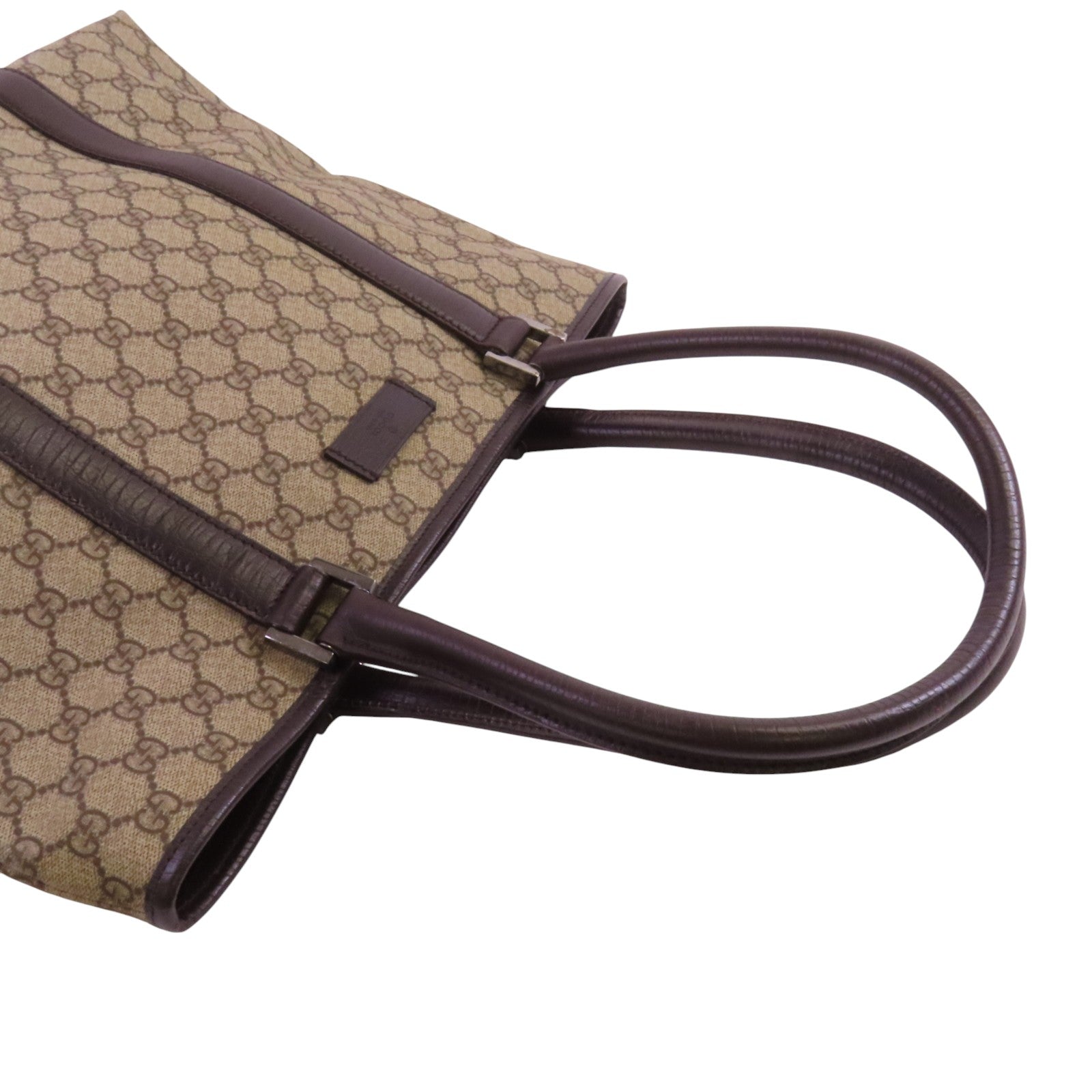 GUCCI 塗層帆布Tote Bag銀扣肩背袋