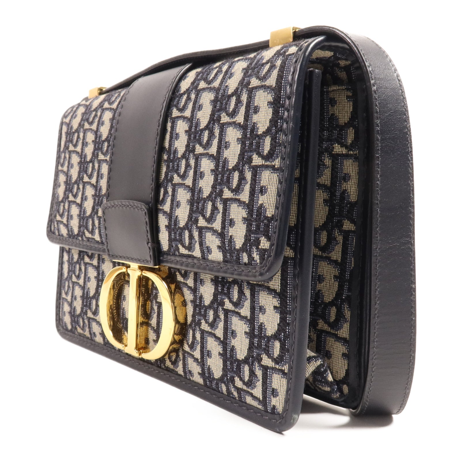 Dior 帆布30 Montaigne金扣肩背袋